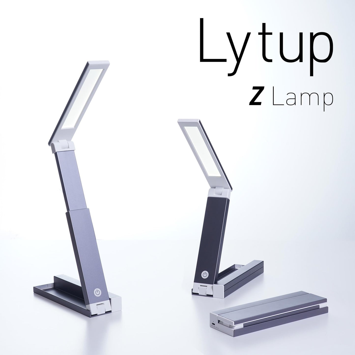 LYTUP Portable LED Desk Lamp – Ultra-Compact, Foldable, Adjustable Brightness, 180-Degree Rotation, Type-C Fast Charging for Home, Office, Travel, Multi-Purpose Use - Grey