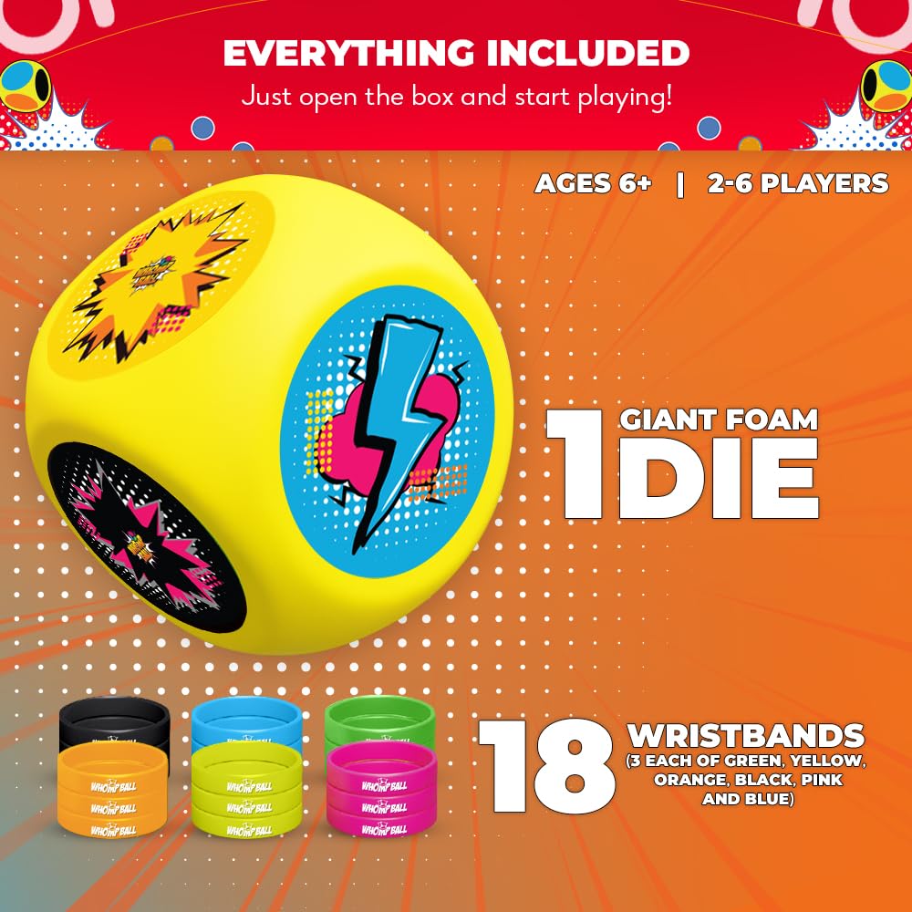 SWOOC Games® - Whomp Ball™ - Ultimate Backyard Dodgeball - Soft Foam Dice - Yard Games, PE Equipment & Team Building - Outdoor Playground Equipment Dodge Balls - Physical Education for Kids & Adults