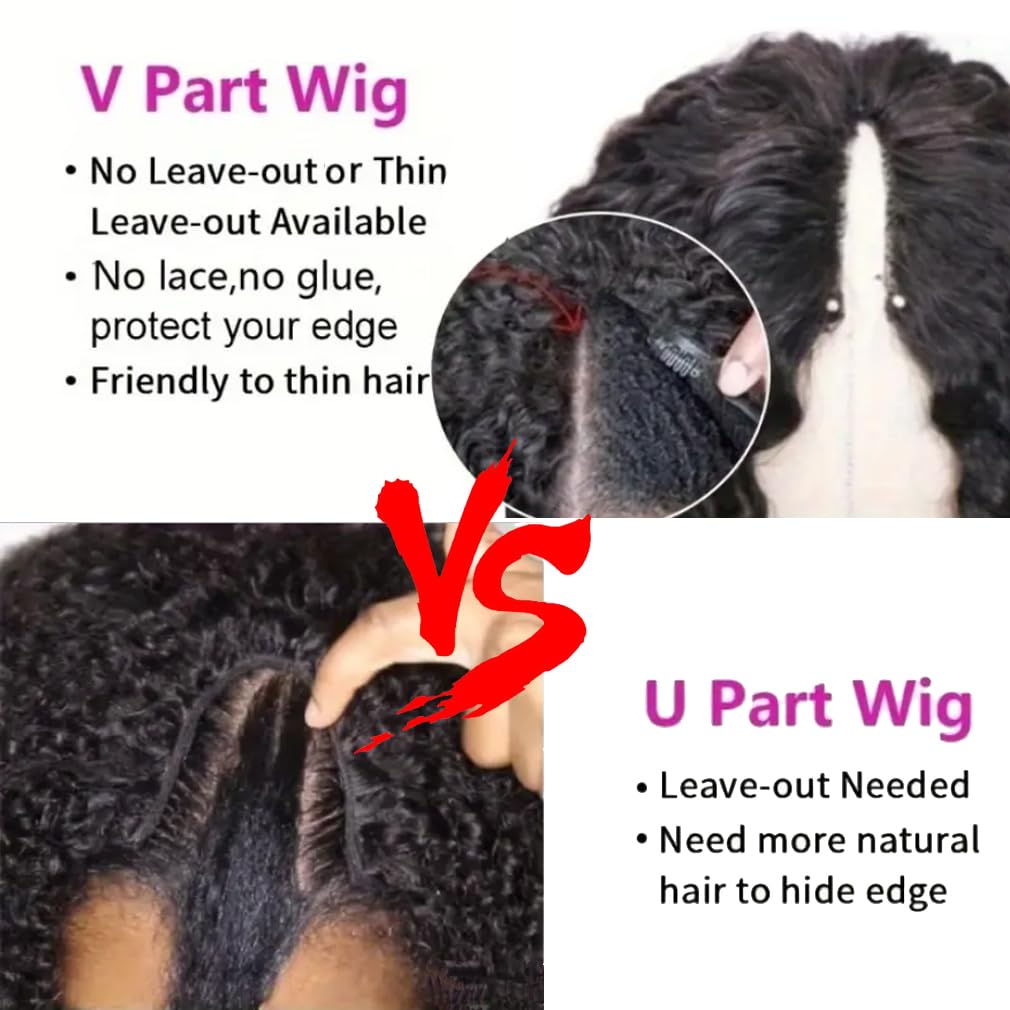 PRIMELACE V Part Wig Human Hair Body Wave 24inch 180% Density Upgrade UPart Human Hair Wig Brazilian Body Wave V Part No Leave Out Glueless Clip In