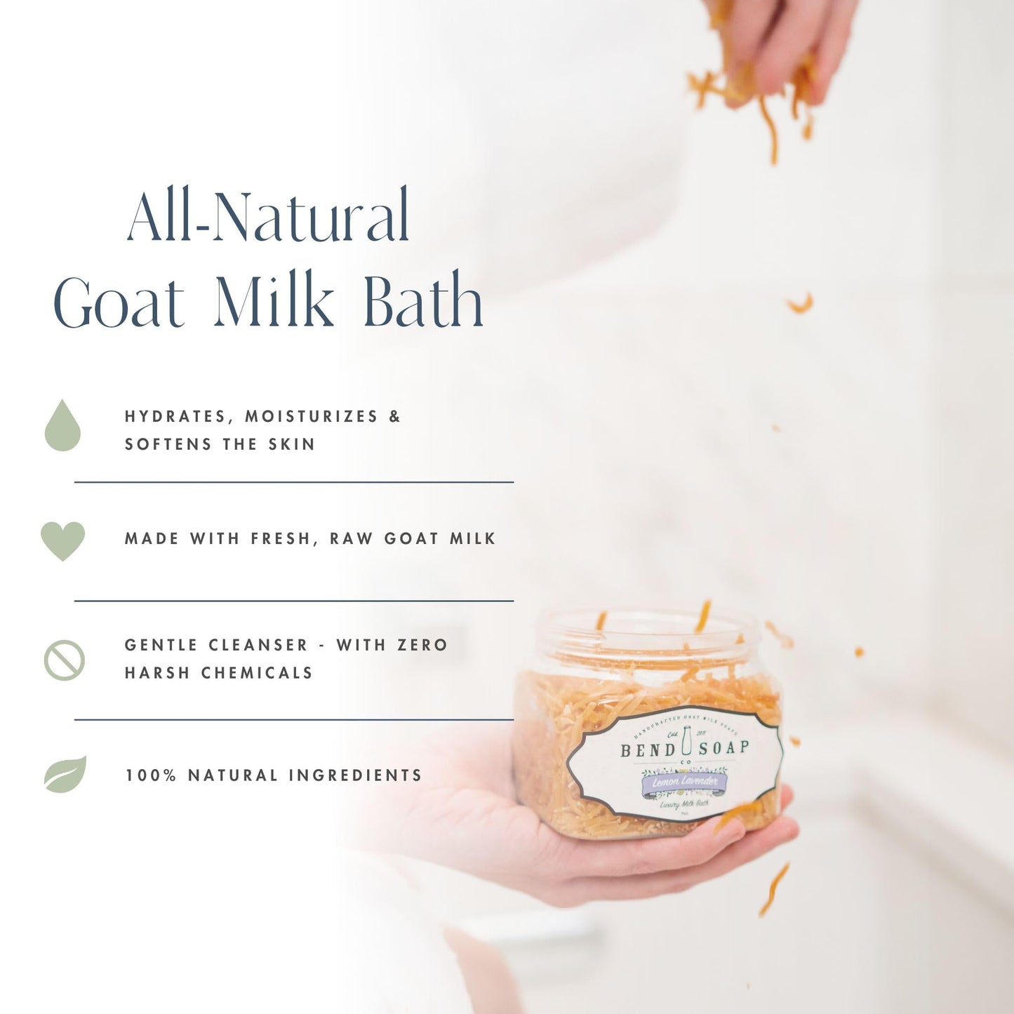 Bend Soap Company Milk Bath, 100% Natural Ingredients, Gentle Cleanser, Hydrates Moisturize and Softens The Skin, Handcrafted Goat Milk Soap, Essential Oil, 2 lbs - Oatmeal Honey