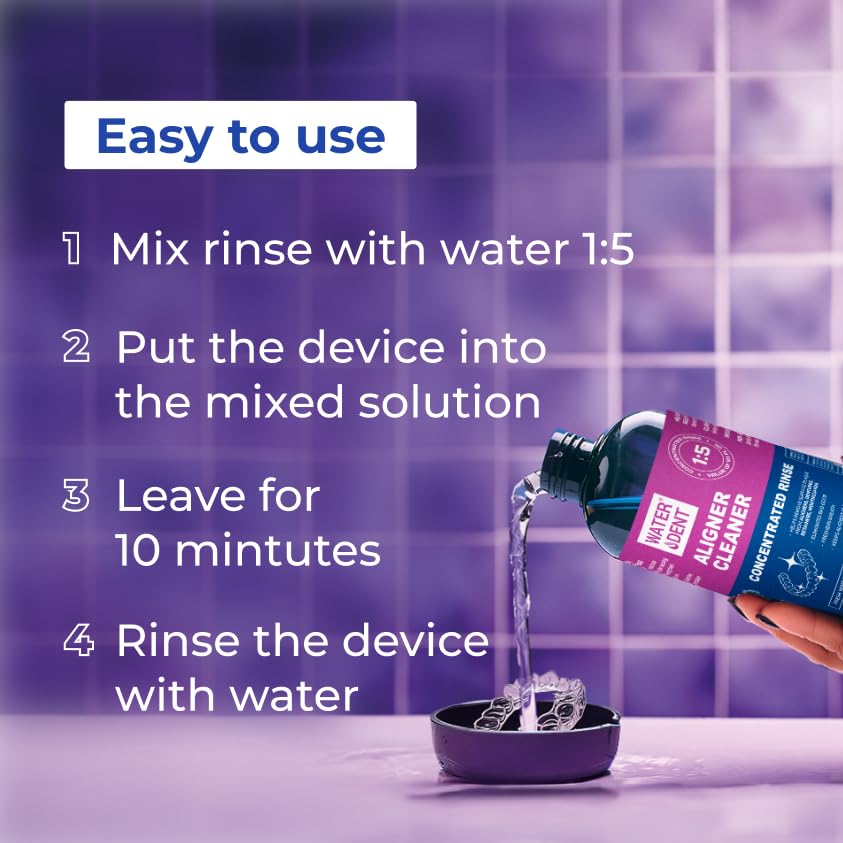 ALIGNER Cleaner Rinse | Concentrated | Clean INVISIALIGN, retainers, dentures, Mouth Guards | 2 Month Supply, (Pack of 1 = 101 fl.oz), Alcohol Free, Minty & Fresh. Made in USA - PACK OF 1