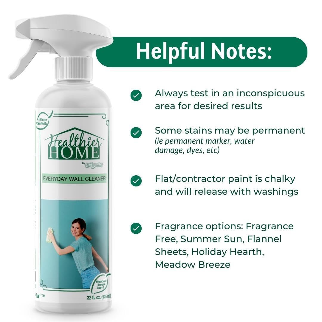 CHOMP! Painted Wall Cleaner Spray: Healthier Home 5-Minute CleanWalls 4-in-1 Multipurpose, Ceiling and Baseboard Cleaning - Dirt, Dust, Odor and Stain Remover - 128 Oz (Meadow Breeze)