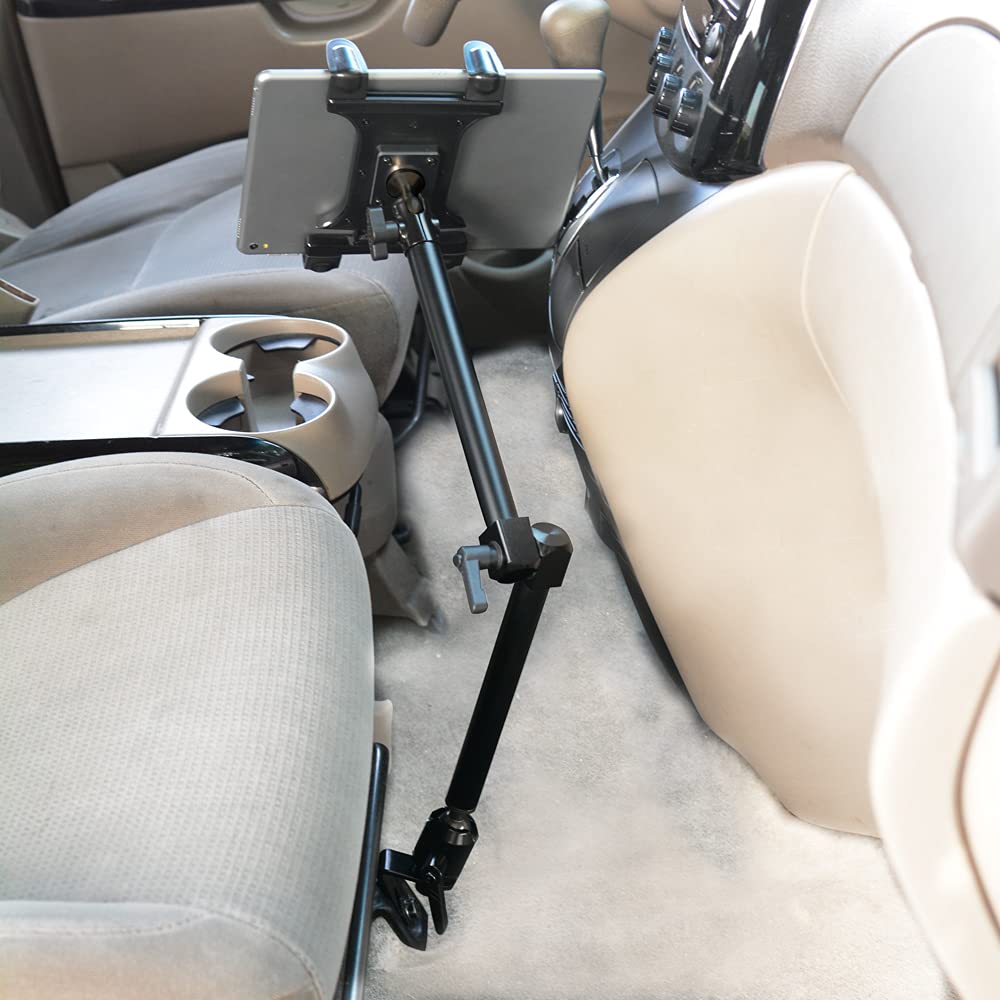 ARKON Mounts - Car Seat Rail Tablet Mount and Holder | Heavy-Duty for Car/Truck | Adjustable Angle & Height | Easy Installation & Removal | 22-inch Arm for Enhanced Accessibility & Convenience