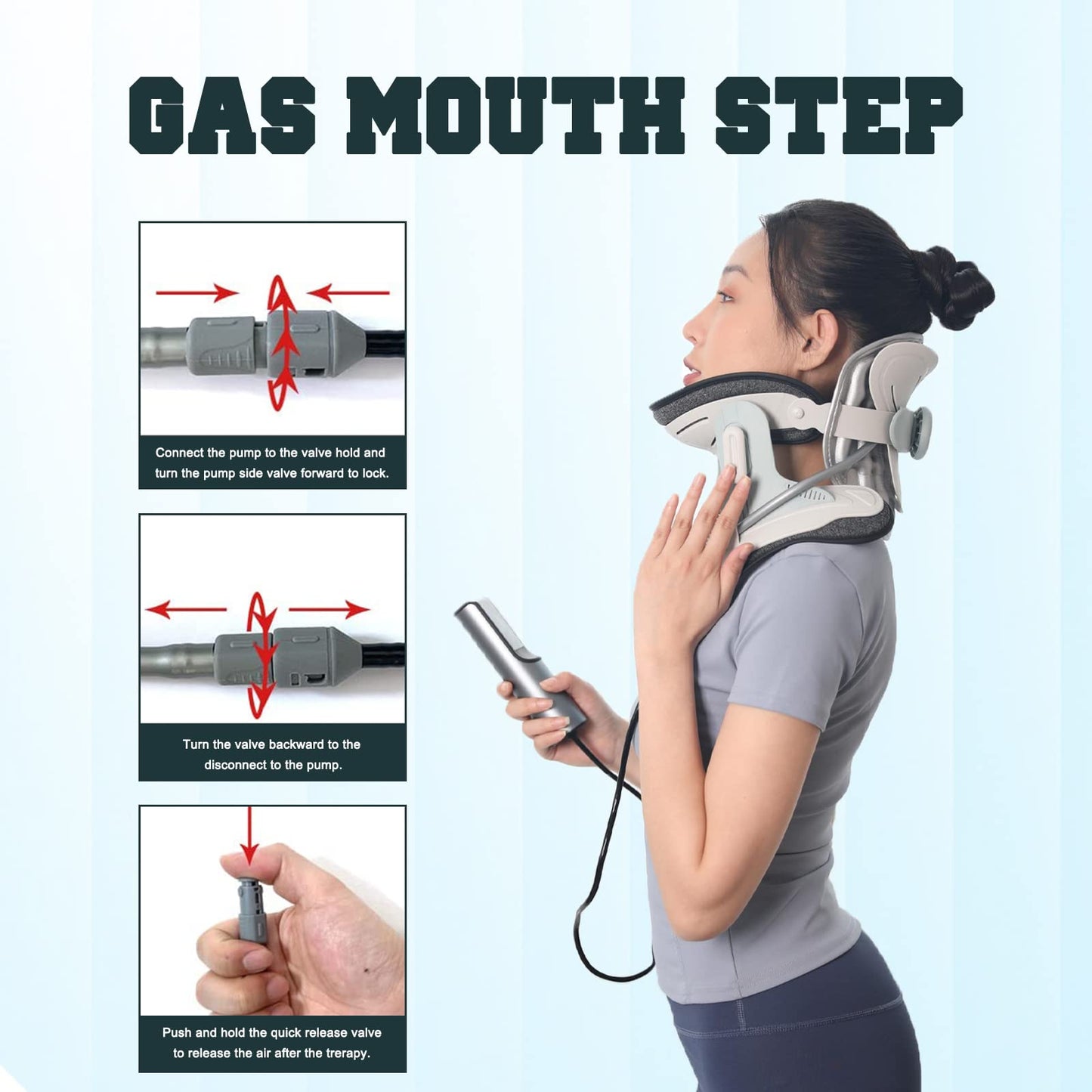 ALLILUYAA Cervical Neck Traction Device,Electric Air Pump Neck Stretcher Cervical Traction Device,with 3 Power Traction and 8 Airbag Support,Neck Brace which Decompresses the Neck and Relieves