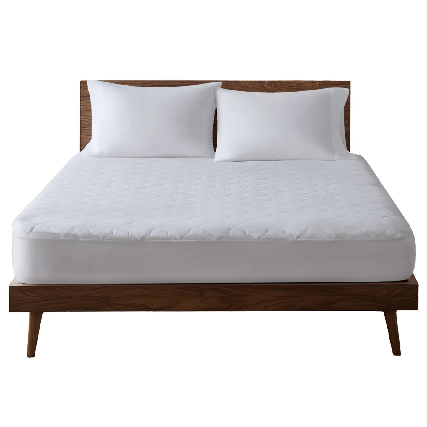 Sleep Philosophy Twin XL Mattress Pad, Cotton Mattress Protector Classic Cloud Quilted Bed Cover, All Natural Breathable Mattress Topper Fitted Pocket Fits Up to 18", Machine Washable, Twin XL White