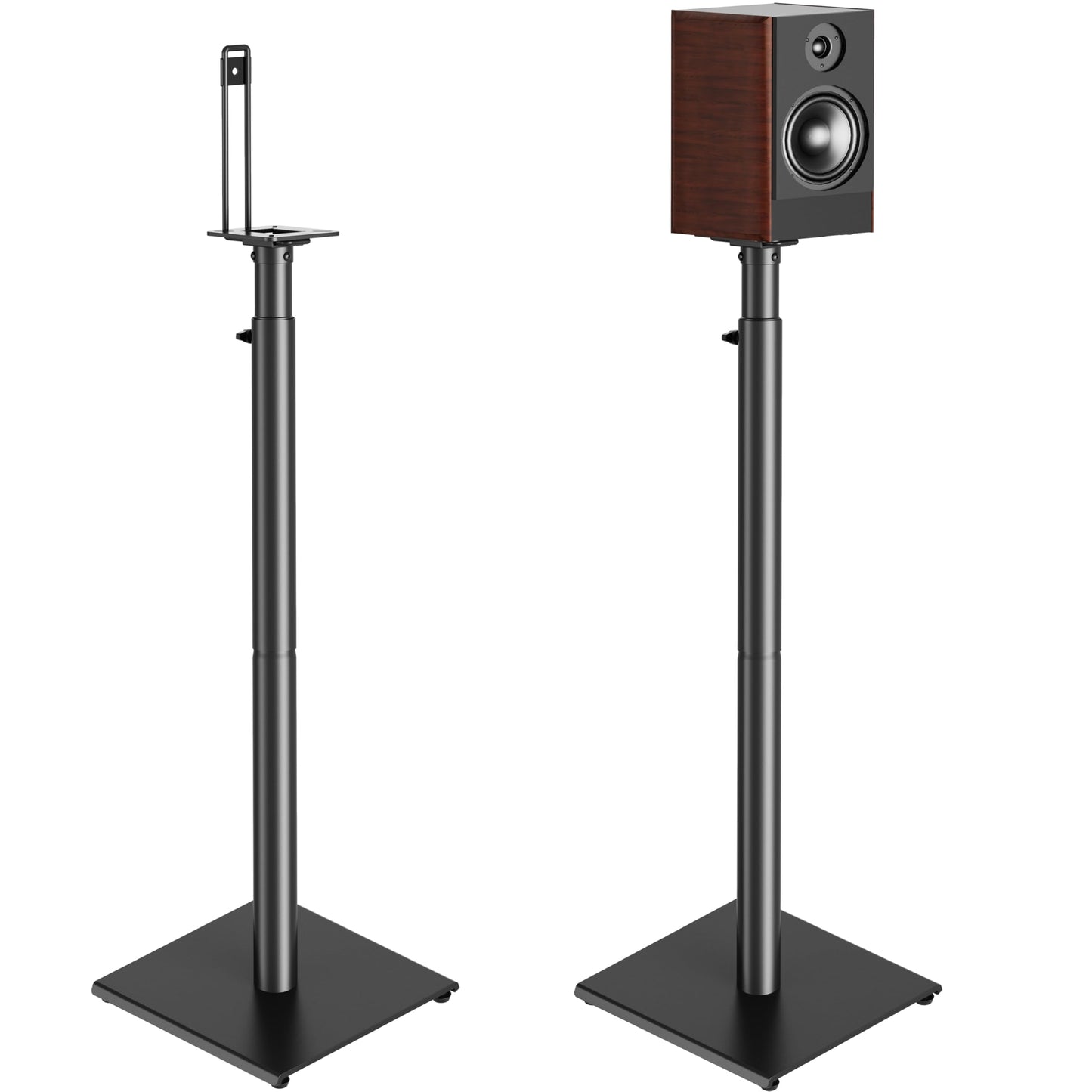 USX MOUNT Bookshelf Speaker Stands Pair, Height Adjustable Extends 32-42 inch for Rear Surround Sound Speakers, Floor Satellite Speaker Stands for Vizio Bose Sony JBL Klipsch Polk, Max Load 11 lbs