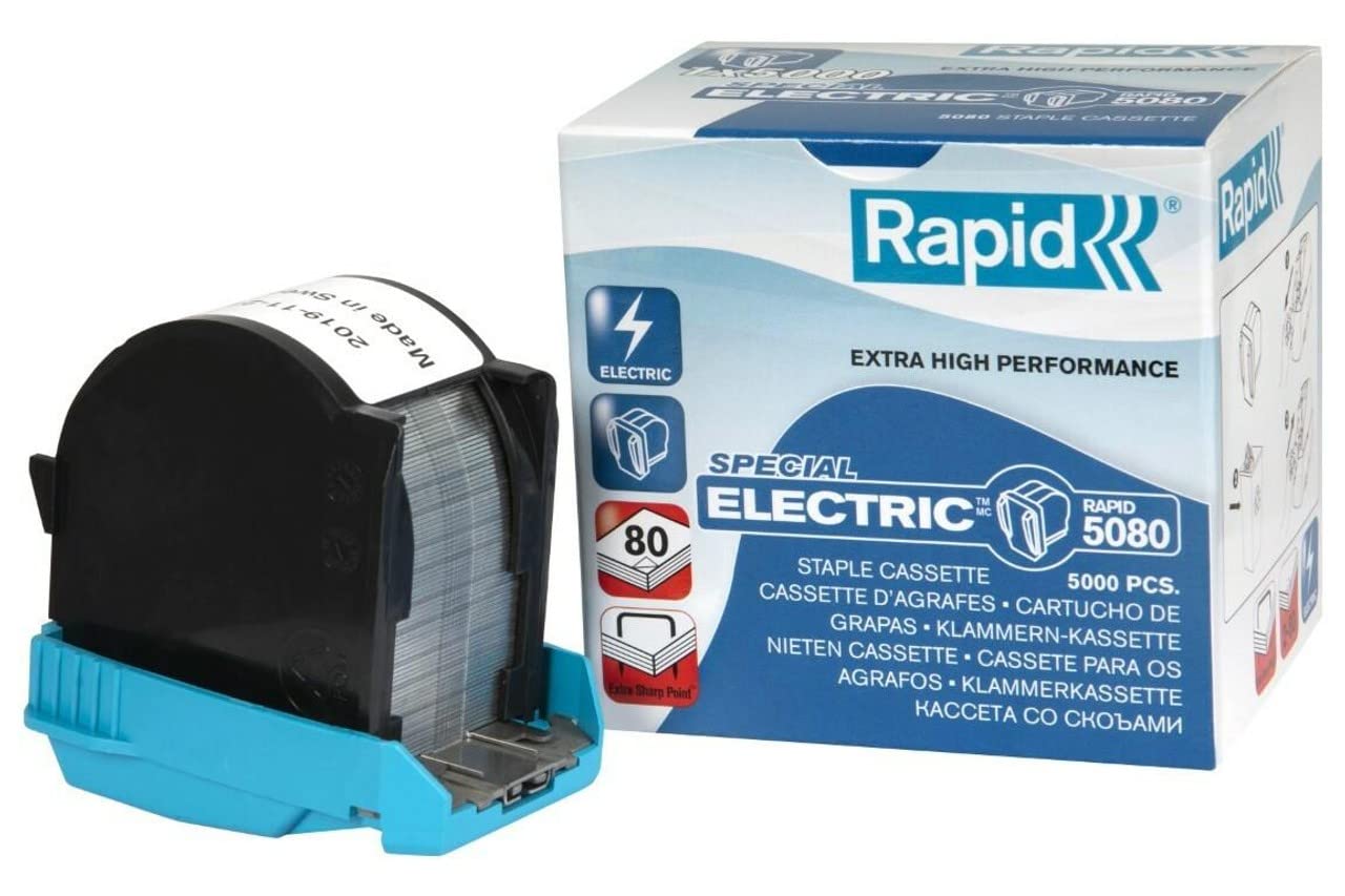 Rapid R5080 Staple Refill Cassette, for Stapling up to 80 Sheets, Use with The Rapid 5080e Electric Stapler, Includes 5000 Staples, 20993700