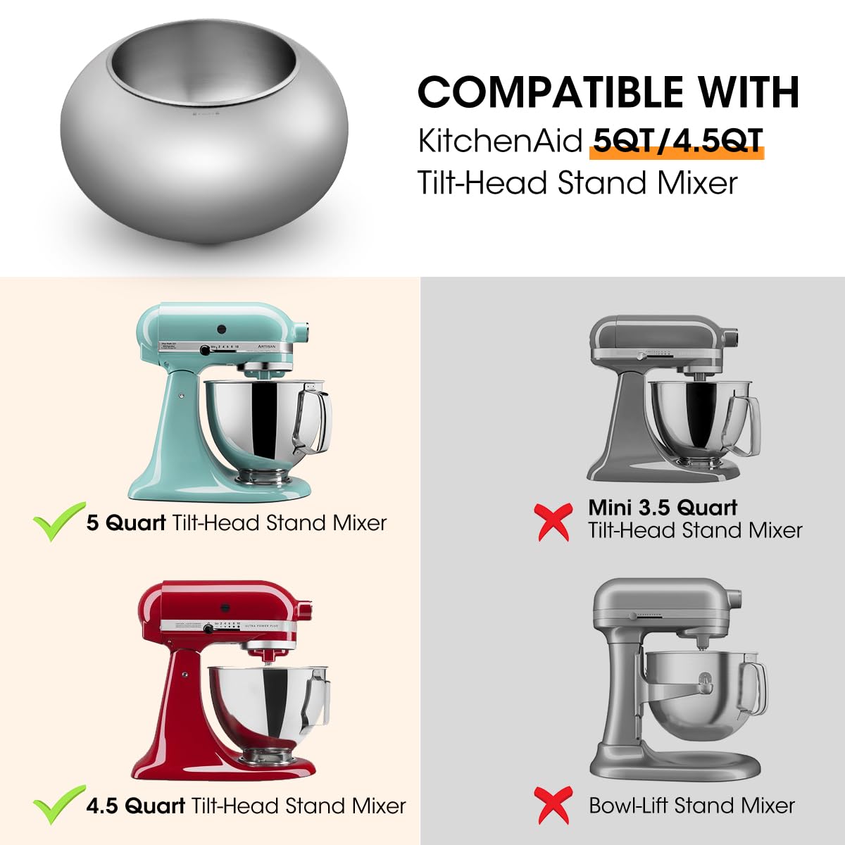 Aieve Snack Coater Compatible with KitchenAid Tilt-Head Stand Mixer for Making Chocolate Covered Almonds, Pistachio, Peanut, Freeze Dried Strawberry, Raisin, Macadamia Nuts and Blueberry