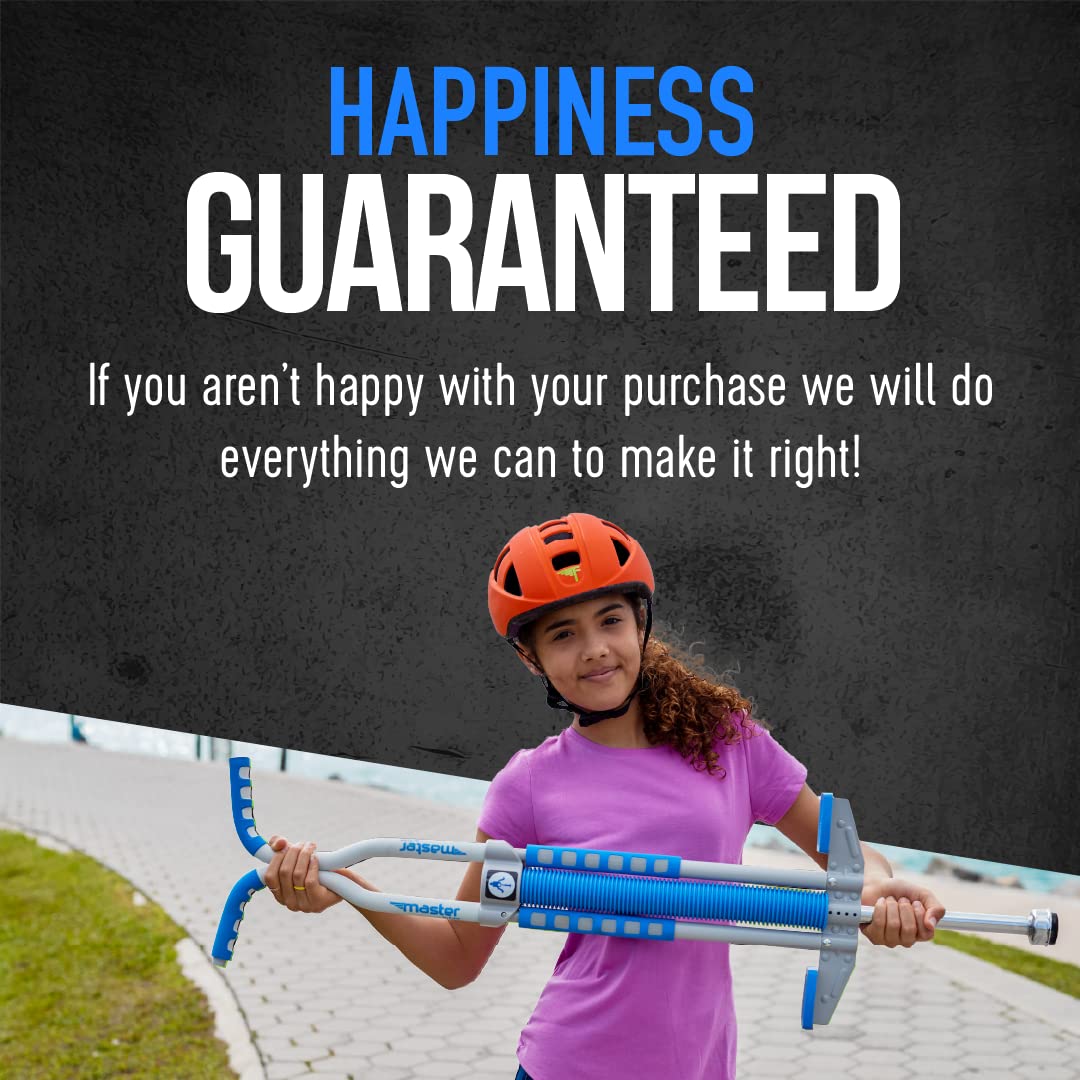 Flybar Master Pogo Stick for Kids, Ages 9+, 80 to 160 Pounds, Easy Grip Handles, Anti-Slip Pegs, Outdoor Toys for Boys, Jumper Toys for Girls, Outside Toys for Kids, Tweens and Teens (Silver/Blue)