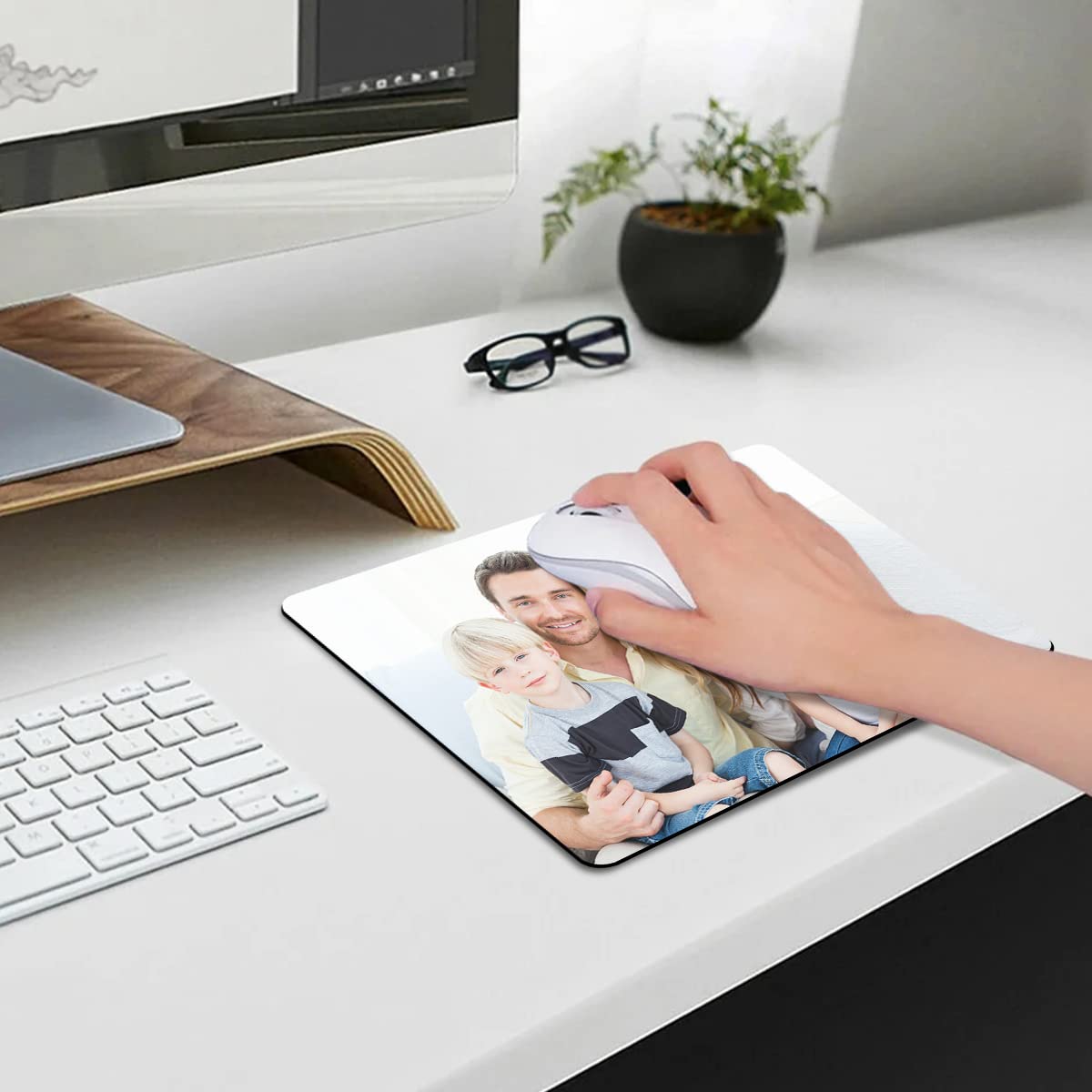 80 Pcs Sublimation Mouse Pads Blanks White Mouse Mat Bulk for Sublimation Transfer Heat Press Printing DIY Crafts Mousepad for Custom with Non Slip Bottom, 24x20x0.2cm