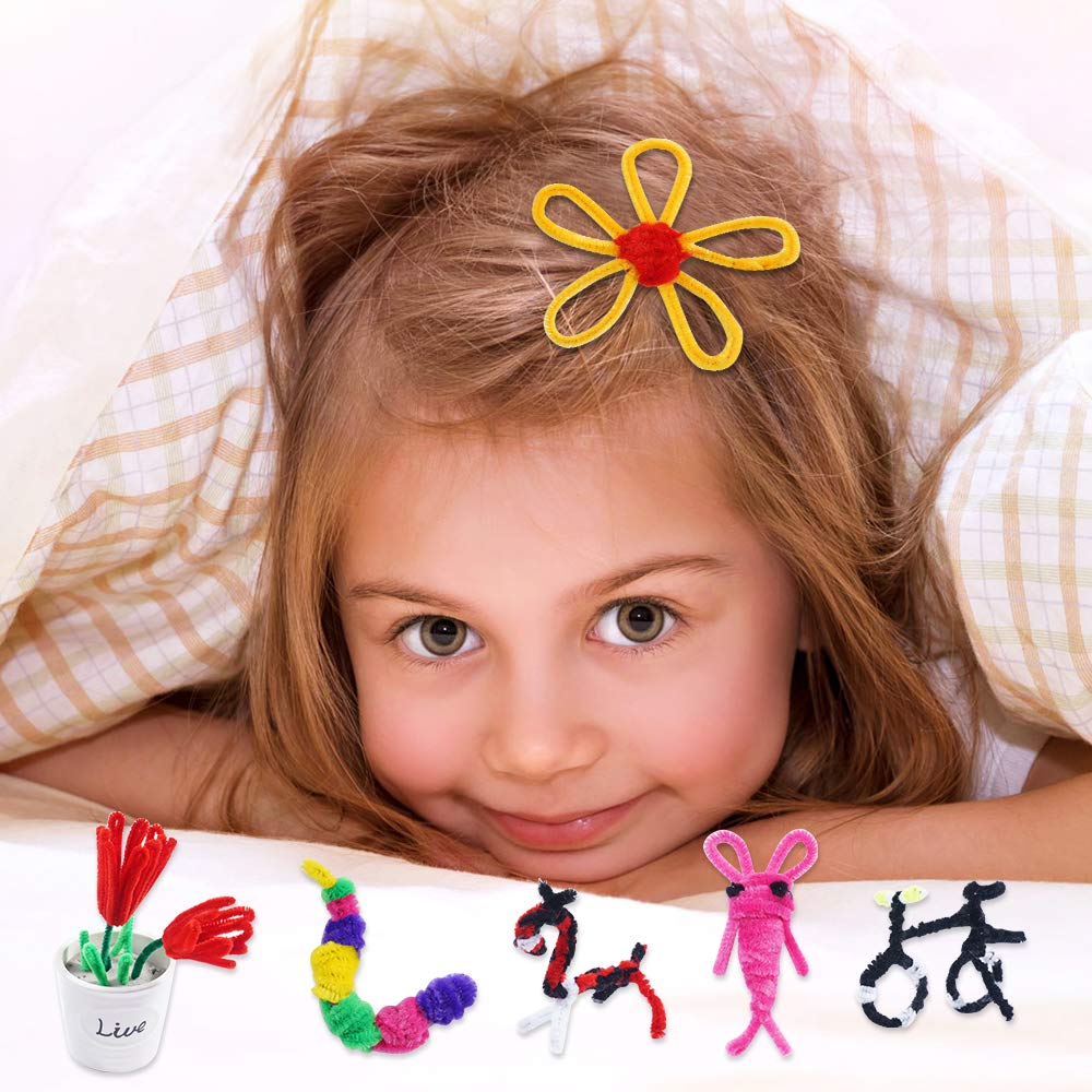 1600 Pieces Pipe Cleaners in 32 Colors Chenille Stems for Home and School DIY Art Crafts (0.23 x 11.8 Inches)