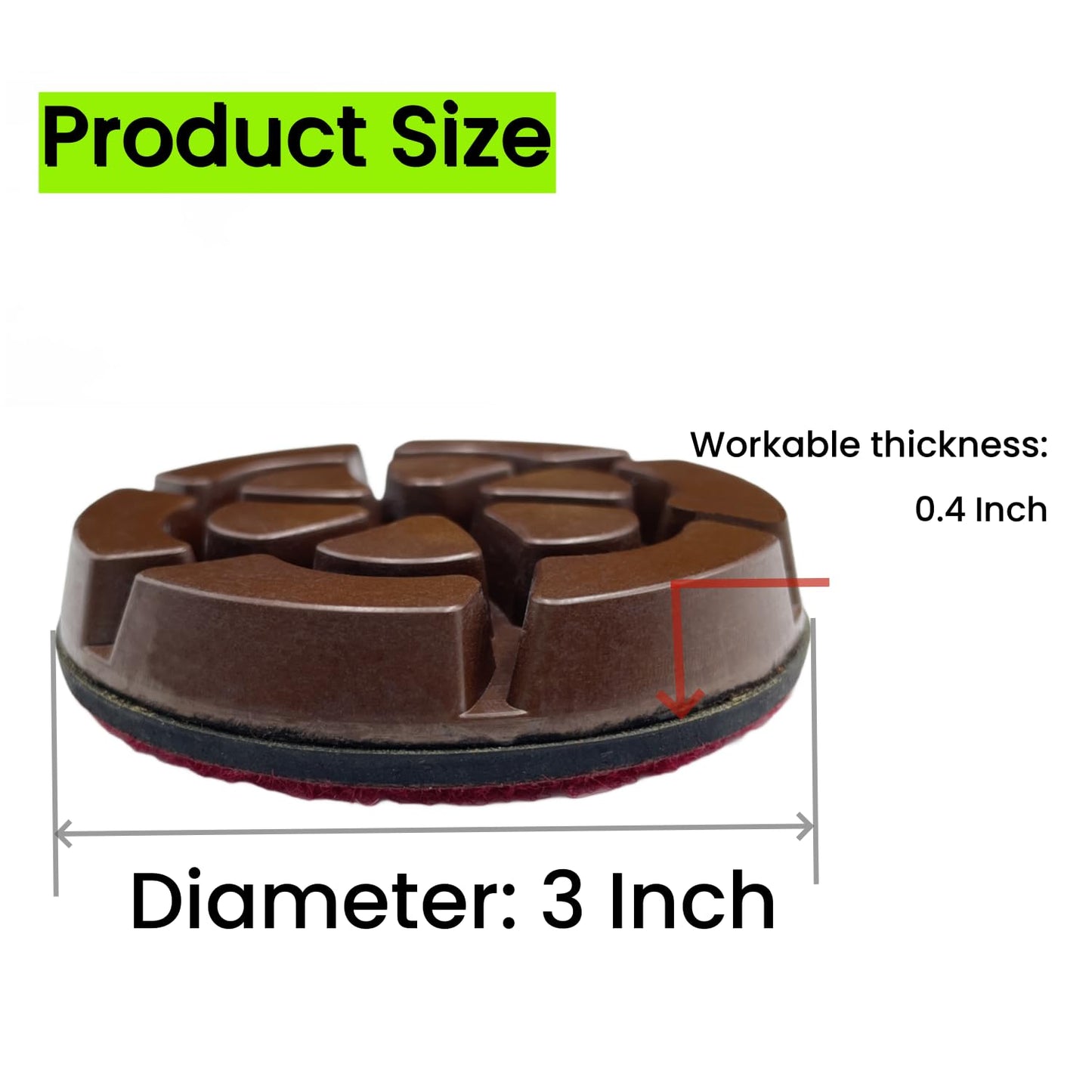 3 Inch Hybrid Diamond Polishing Pucks for Concrete Terrazzo Floor, Hook and Loop Transitional Grinding Pads,100# 9PCS