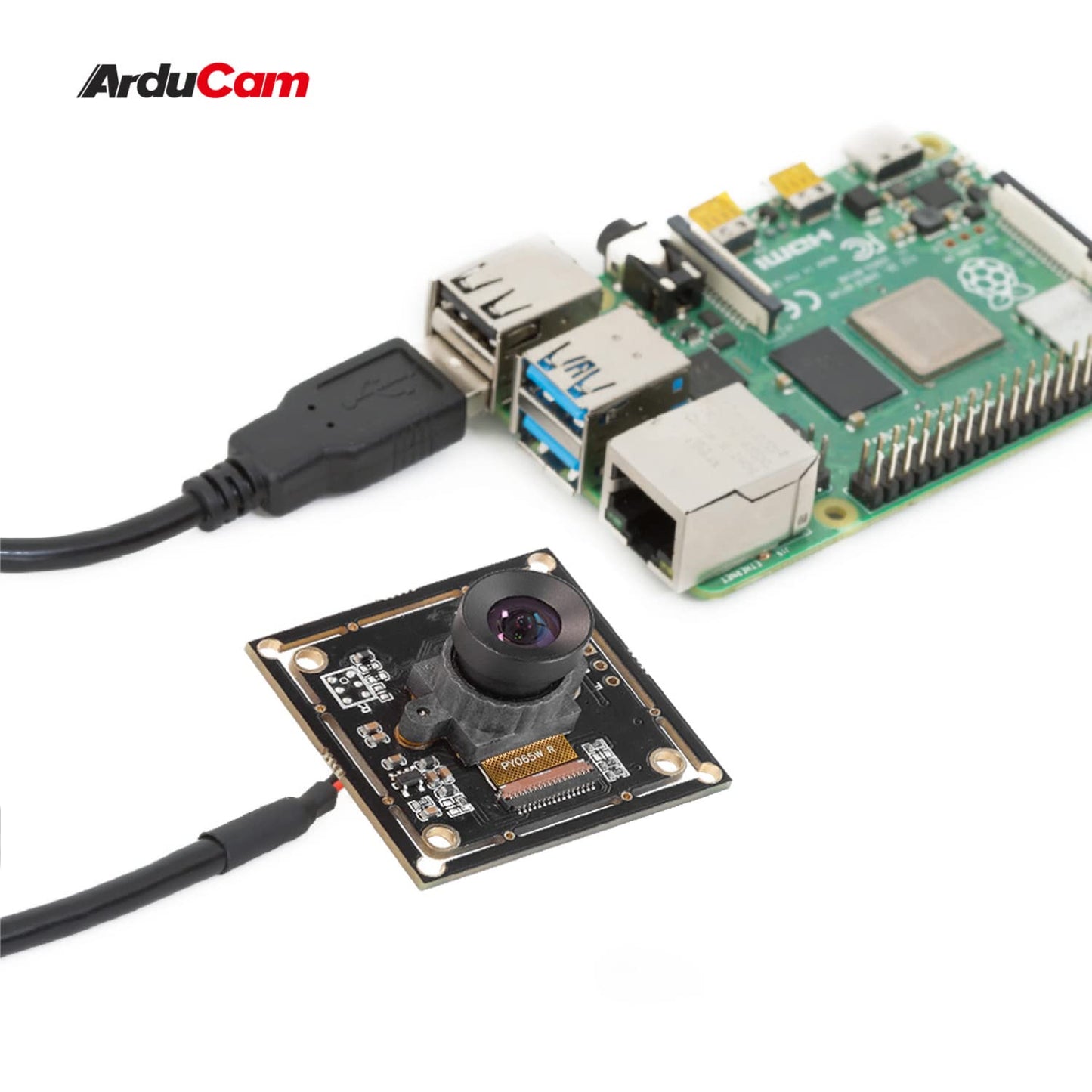 Arducam 100fps Mono Global Shutter USB Camera, 720P OV9281 UVC Webcam Module with Low Distortion M12 Lens Without Microphones, for Computer, Laptop, Android and Raspberry Pi