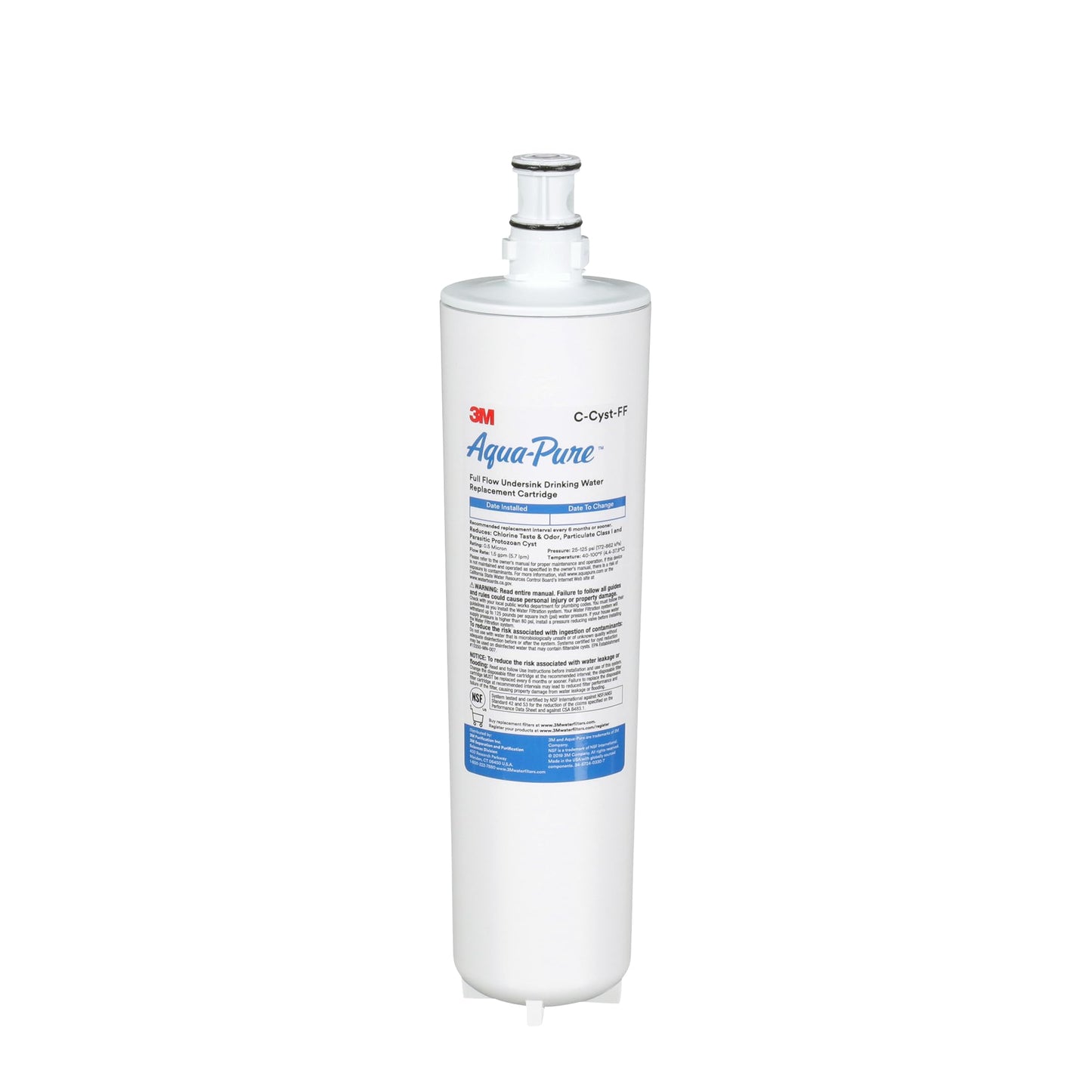 3M Aqua-Pure Under Sink Full Flow Replacement Cartridge AP Easy C-Cyst-FF, for use with AP Easy Cyst-FF System