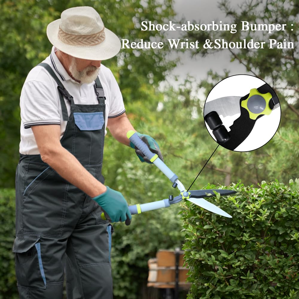 Altdorff Garden Pruning Shears Hedge Clippers, Updated 3PCS Garden Shears Lopper Combo Set, Branch Cutter with Compound Action, Chops Thick High Branch Ease, Professional Tree Trimmer Set Heavy Duty