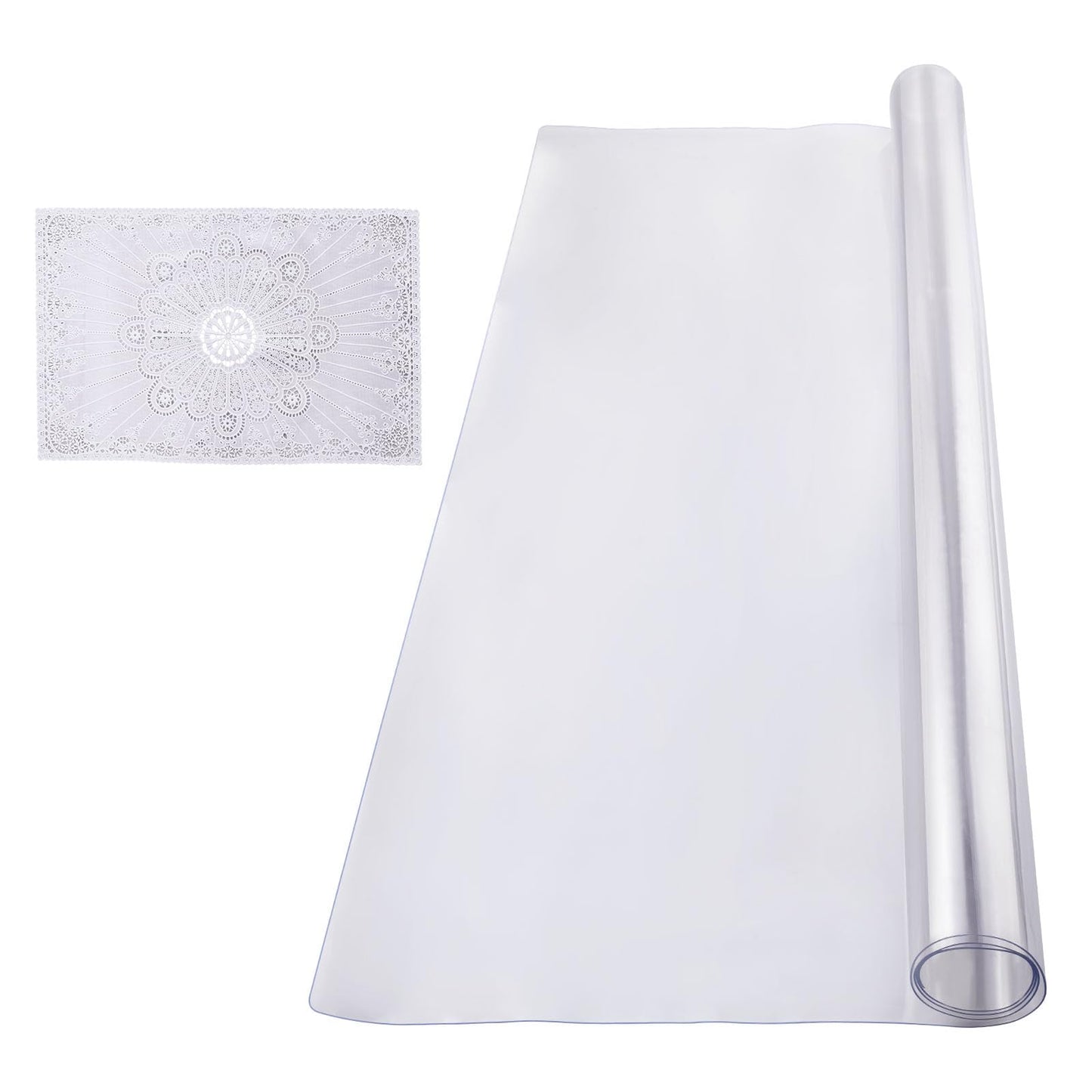 VEVOR Plastic Table Cover, 54 x 54 Inch 2.0 mm, Clear Square PVC Desk Mat Protector, Waterproof & Easy Cleaning Pad Tablecloth, for Office, Dresser, Dining Room, Night Stand