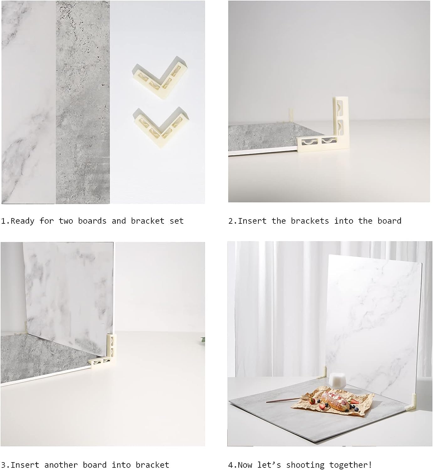 5PCS Photo Backdrop Boards with Carry Bag,16x16Inch Marble Cement Wooden Photography Background Flat Lay Props for Food, Product, Jewelry, EOAJAFOU
