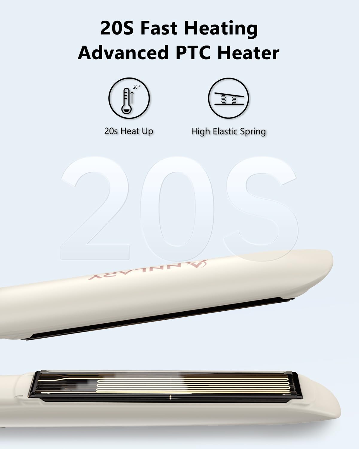 ANNLARY Hair Straightener, 1 Inch Flat Iron Straightener and Curler 2 in 1, Titanium Ceramic Ionic Dual Voltage Straightener with Anti-Iron Silicone for Less Frizz, Shinier & Smoother Hair