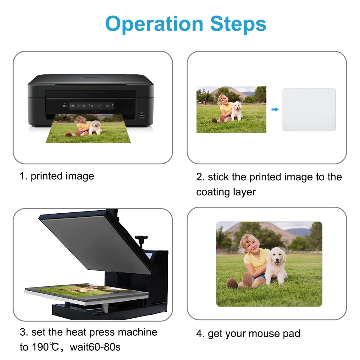 80 Pcs Sublimation Mouse Pads Blanks White Mouse Mat Bulk for Sublimation Transfer Heat Press Printing DIY Crafts Mousepad for Custom with Non Slip Bottom, 24x20x0.2cm