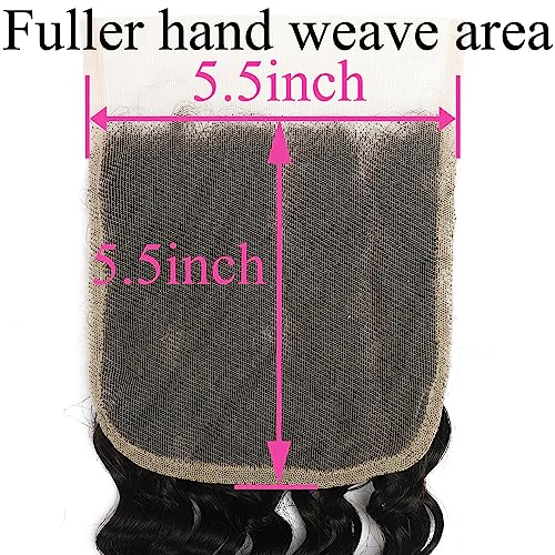 5x5 Closure Deep Wave Transparent HD Lace Closure 12A Brazilian Virgin Human Hair Closure Free Part Pre Plucked with Baby Hair Natural Color 16 Inch
