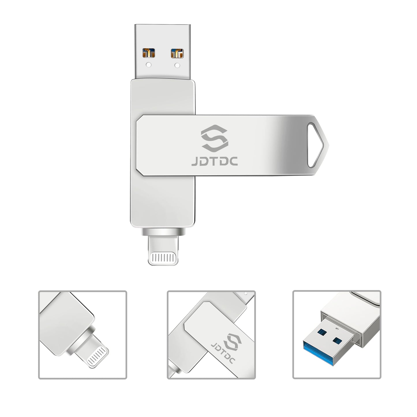 Apple MFi Certified 128GB iPhone Photo Stick iPhone Memory iPhone USB Storage for Photos Videos Contacts iPhone USB Flash Drive Memory for iPad External iPhone Storage iPhone Thumb Drive for iPad