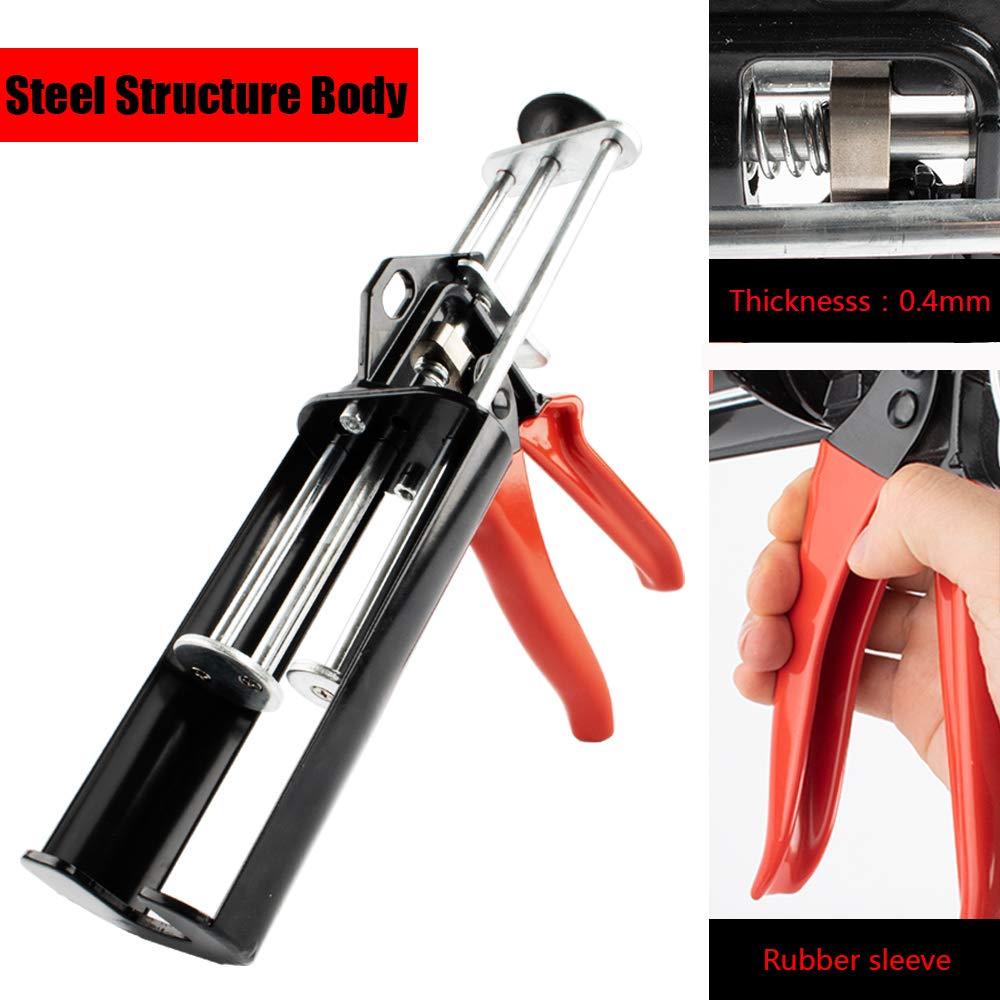 Dual Epoxy Gun for 200 mL/6.75 fl oz (2:1 Mix Ratio) Double Cartridge Panel Bond 08115-08116 (Scarlet & Black)