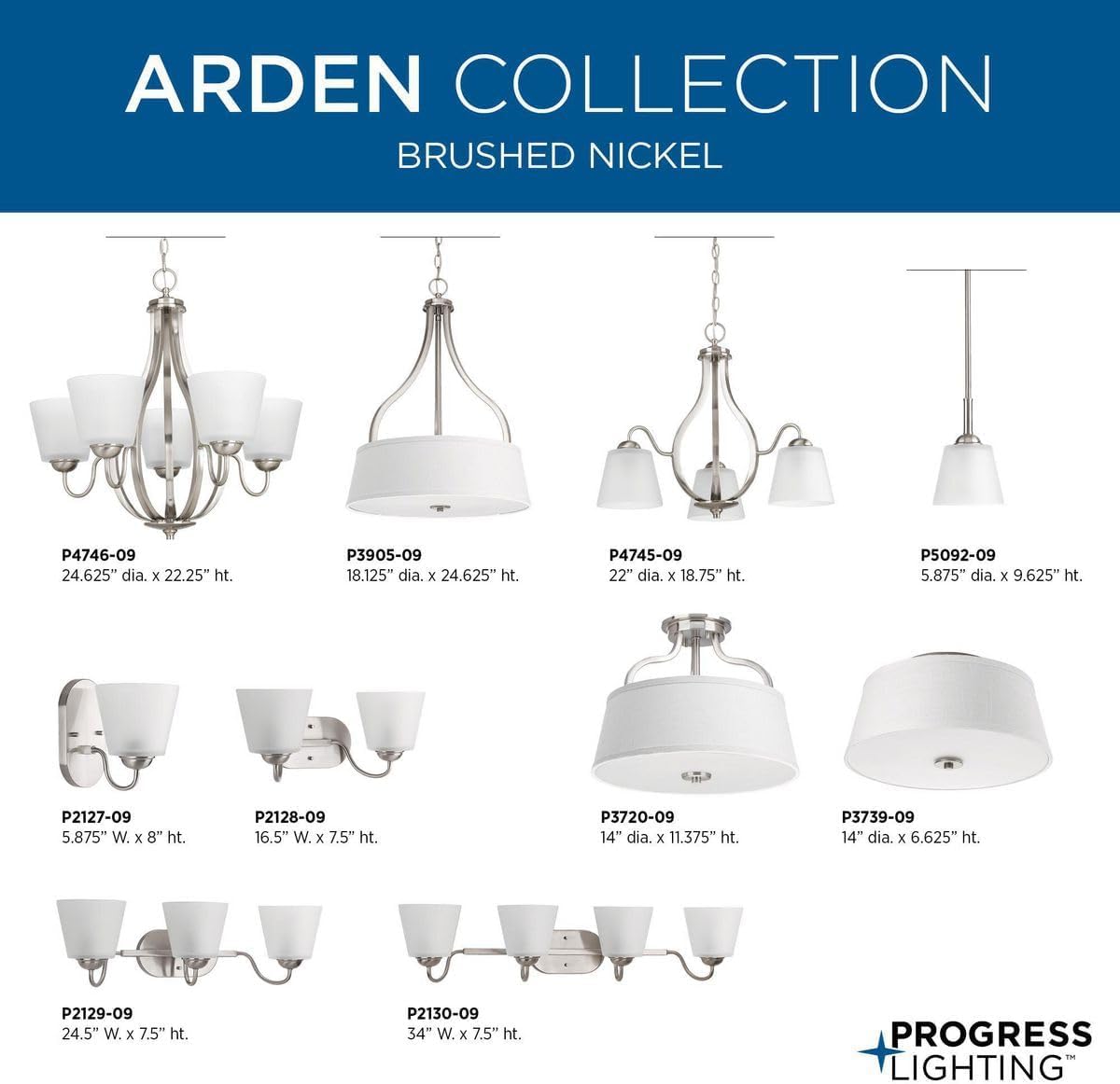 Arden Collection Two-Light 14" Semi-Flush Convertible