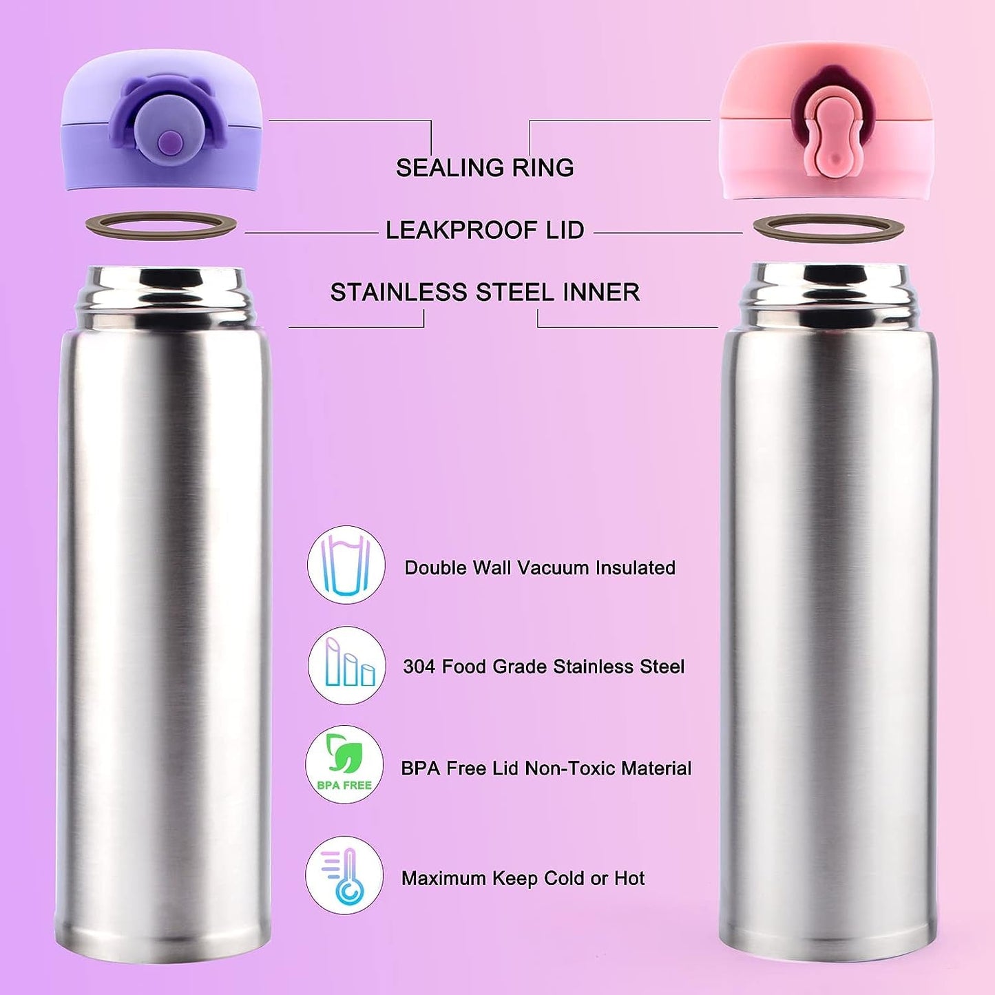 Distasio Unicorn Water Bottles Girls Personalized Water Bottles Kids, Decorate Your Own Water Bottle Baseball Cap w/ 18 Sheets of Unicorn Stickers and Glitter Gems Gifts Girls 6-12 Year Old
