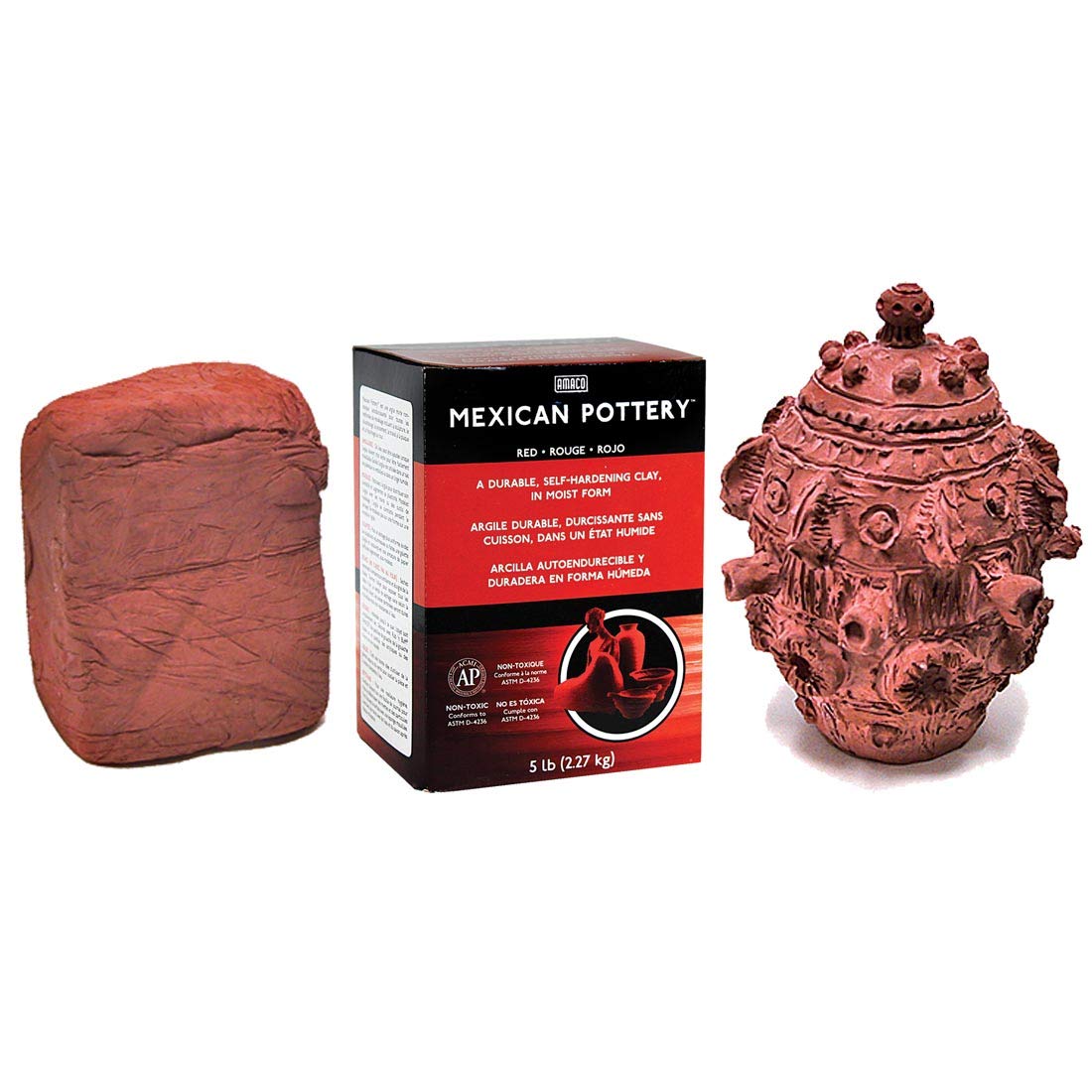 Amaco 48652C Mexican Self-Hardening Clay, 5-Pound, Red