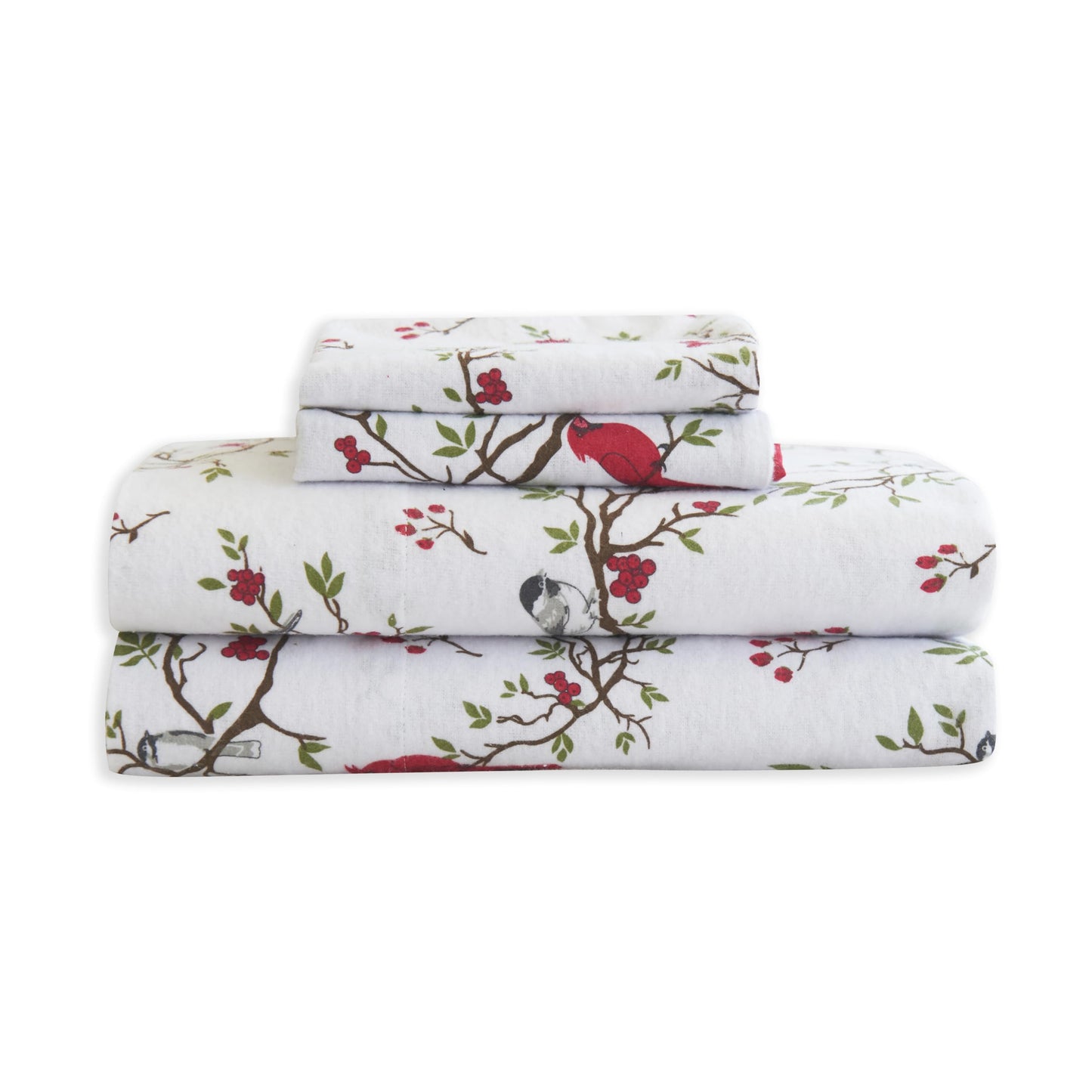 Elegant Comfort Ultra Soft 4-Piece 100% Turkish Cotton Flannel Sheet Set - Holiday Christmas Flannel Sheets, Warm and Cozy Premium Quality, Deep Pocket Fitted Sheet- King, Cardinal