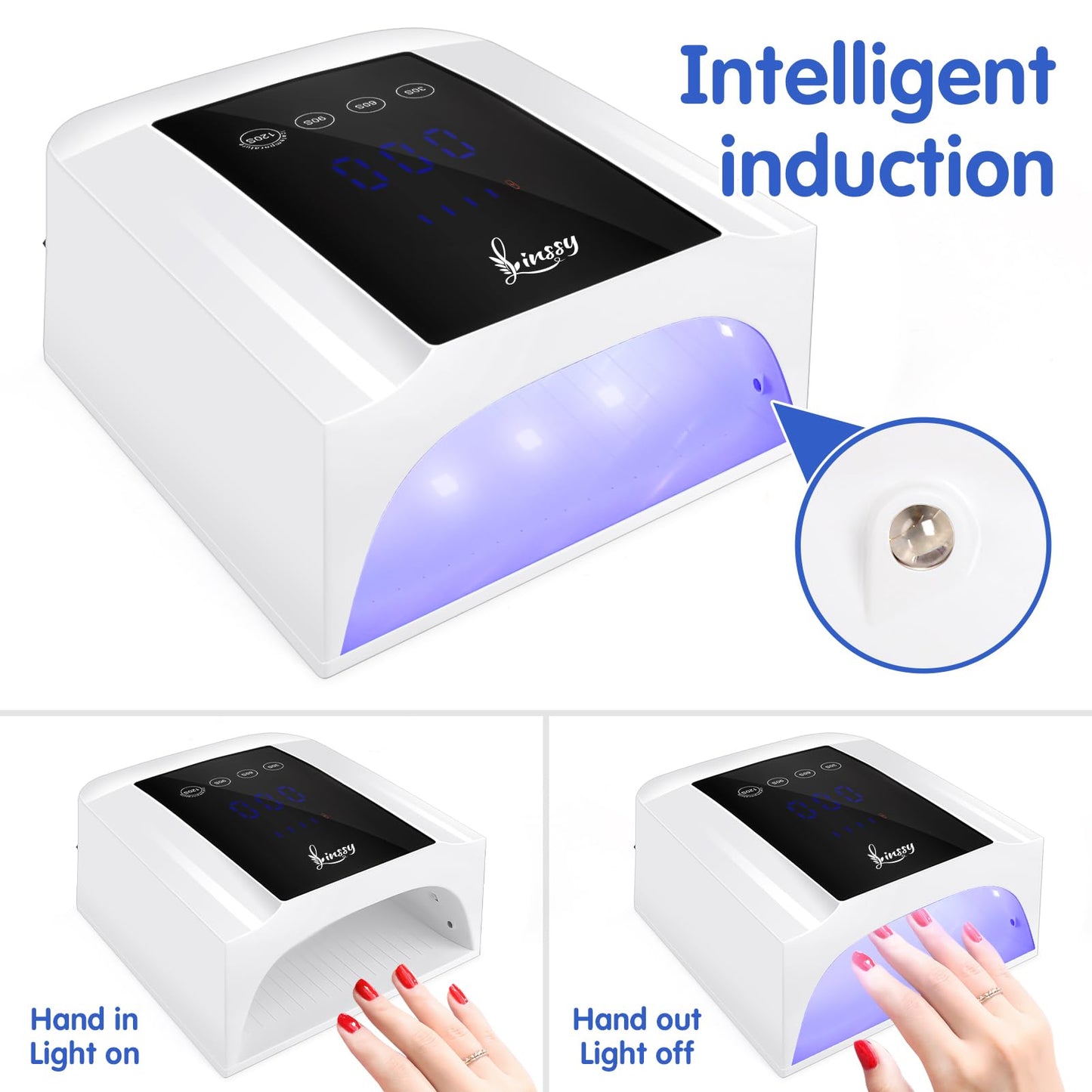 72W Professional UV Light for Nails | Rechargeable Cordless UV LED Nail Lamp with 4 Timers | Professional Nail Dryer with Large LCD Display