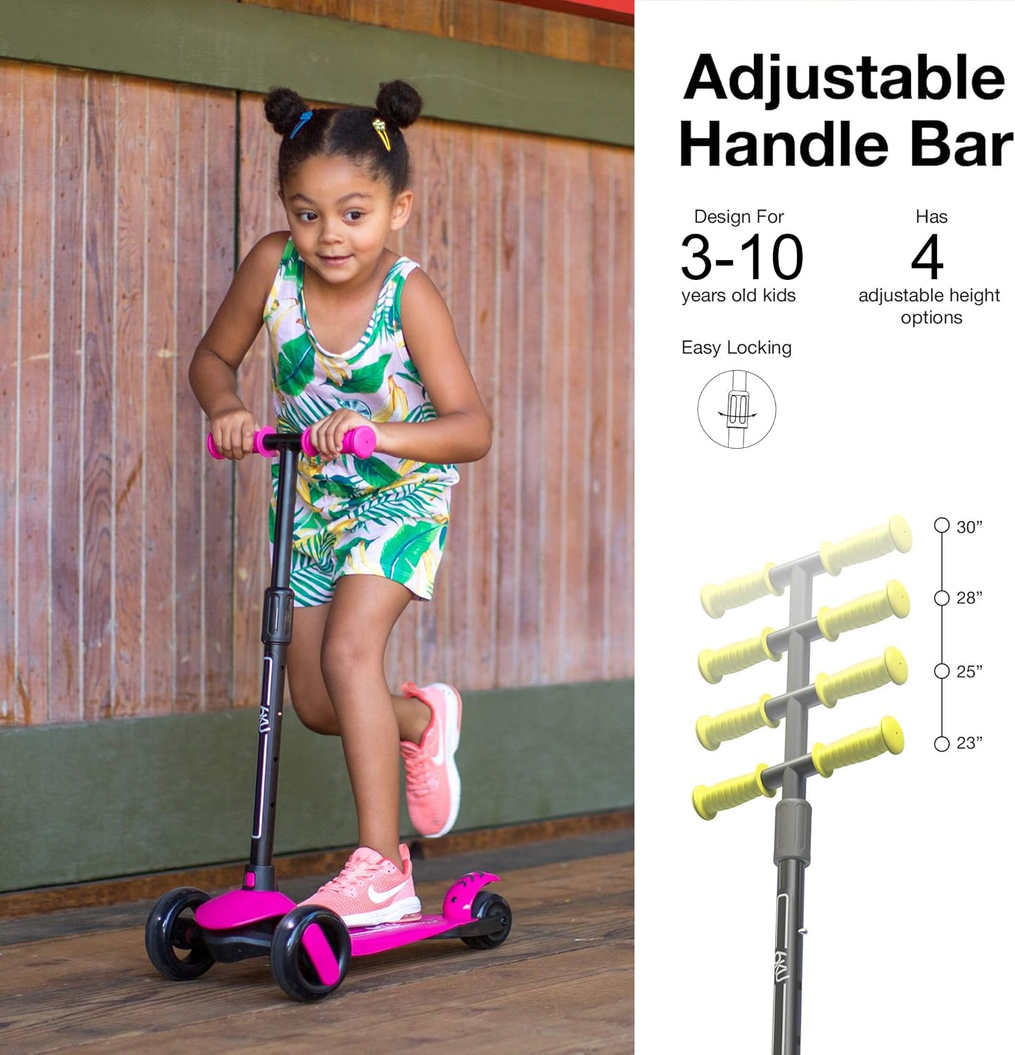 6KU Scooter for Kids Ages 3-10 with Flash Wheels, Kids Scooter 4 Adjustable Height, Toddler Scooter Extra-Wide PU LED Wheels, 3 Wheel Scooter for Kids for Girls & Boys Learn to Steer(Blue)
