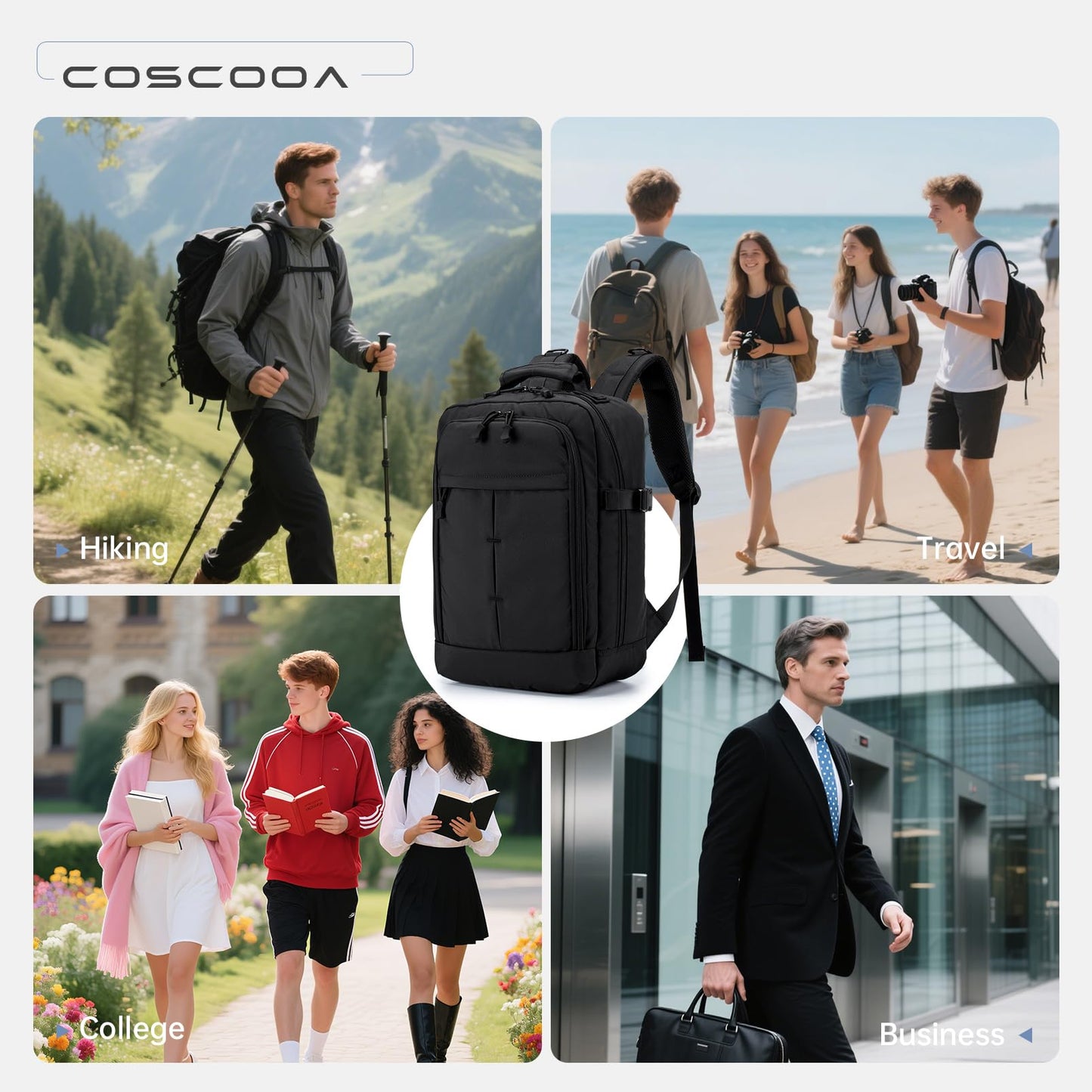 COSCOOA Small Travel Backpack 20L,Personal Item Bag 40x30x15cm,Flight Approved Underseat Travel Bag,Carry on Luggage Bag,Mochila de Viaje,Cabin Size Backpack
