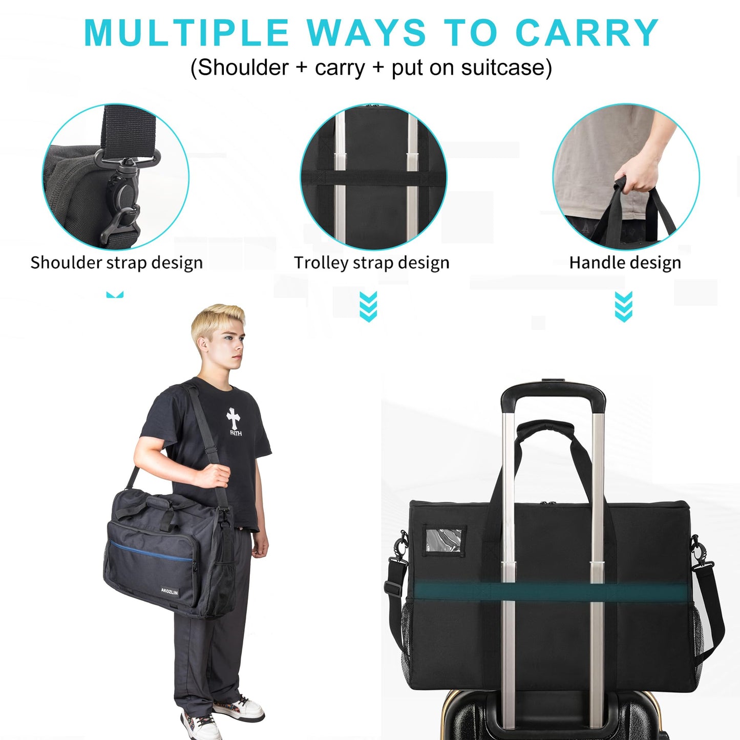 AKOZLIN LCD Screens/TVs(up to 2) Transport Tote Bag for 24" Displays Padded Monitor Carrying Case (NOT FOR IMAC) Travel Bag With Shoulder Strap,Large Accessories Pocket