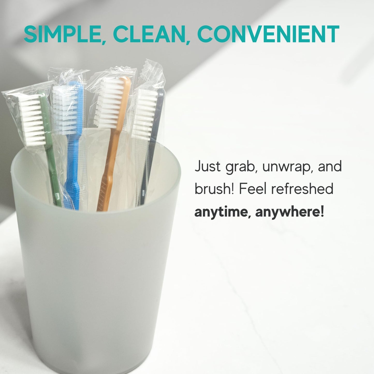 80 Prepasted Disposable Toothbrushes Individually Wrapped - Single Use Pre Pasted Disposable Toothbrushes with Toothpaste Built In - Waterless Toothbrush for Travel, Airbnb Guests, Hotel, & Camping