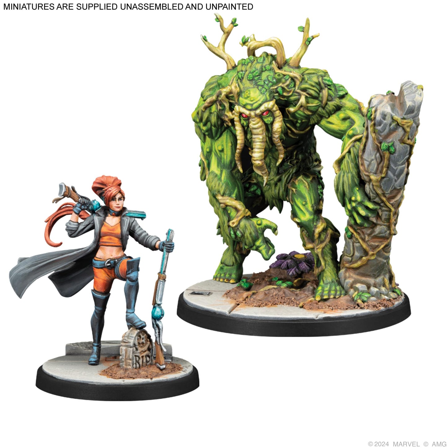 Marvel: Crisis Protocol Elsa Bloodstone & Man-Thing Character Pack - Adds New Legion of Monsters Leadership! Tabletop Superhero Game, Ages 14+, 2 Players, 90 Min Playtime, Made by Atomic Mass Games