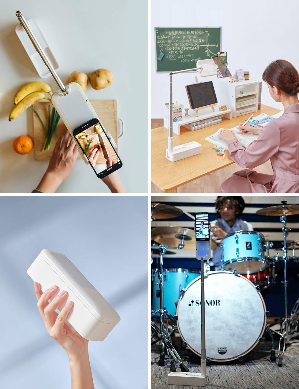 Viozon Extendable Selfie Stand 360° Rotation with Phone Holder, Rechargeable Wireless Foldable 7 Brightness LED Light for Live Streaming/YouTube/Tiktok/Video Recording/Photography/Reading (V6W)