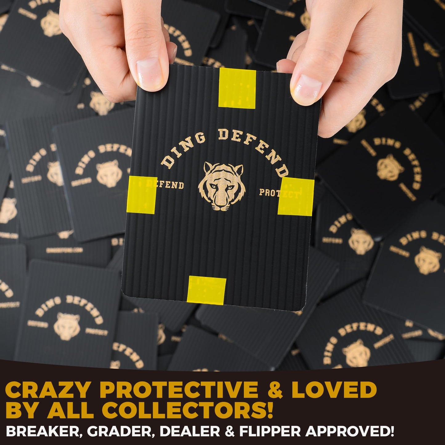 510 Pack Ding Defend Trading Card Shipping Protectors Hard Plastic Card Slab - Tiger Design Card Guard for Collectible Cards, Card Mailing Supplies & Hobby Supplies - 3.5 x 4.5 Inches, Packaging Pads