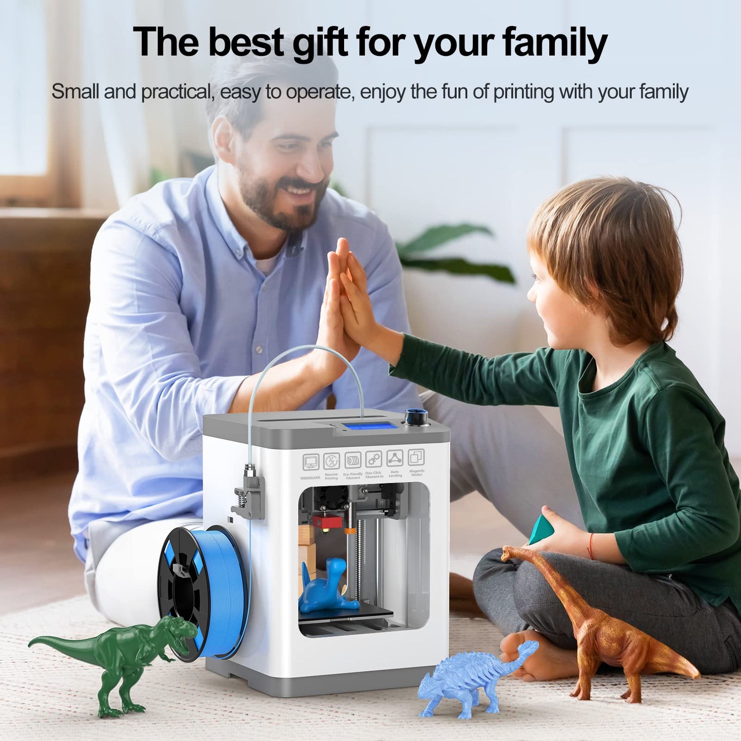 3D Printers Tina2 Basic, Fully Assembled and Auto Leveling 3D Printer for Beginners and Kids, Removable Magnetic Platform, High Precision Printing FDM Mini 3D Printer for Home and School
