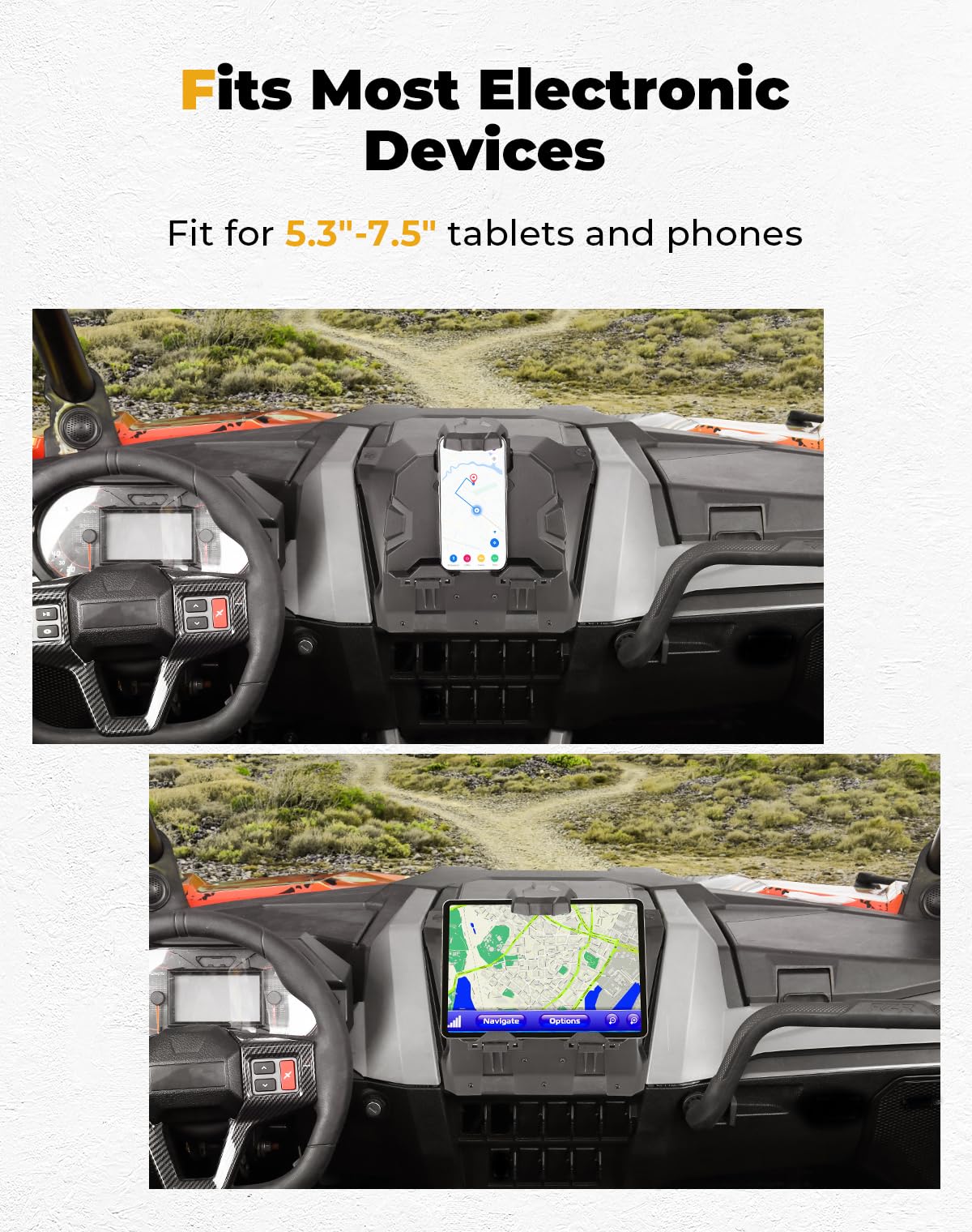 KEMIMOTO PRO XP Electronic Device Mounts with Storage Box, UTV Electronic Device Holder GPS Mount Phone Tablet Mount Compatible with Polaris 2020-2024 RZR PRO XP/XP4 2022 2023 2024 RZR PRO R/Turbo R
