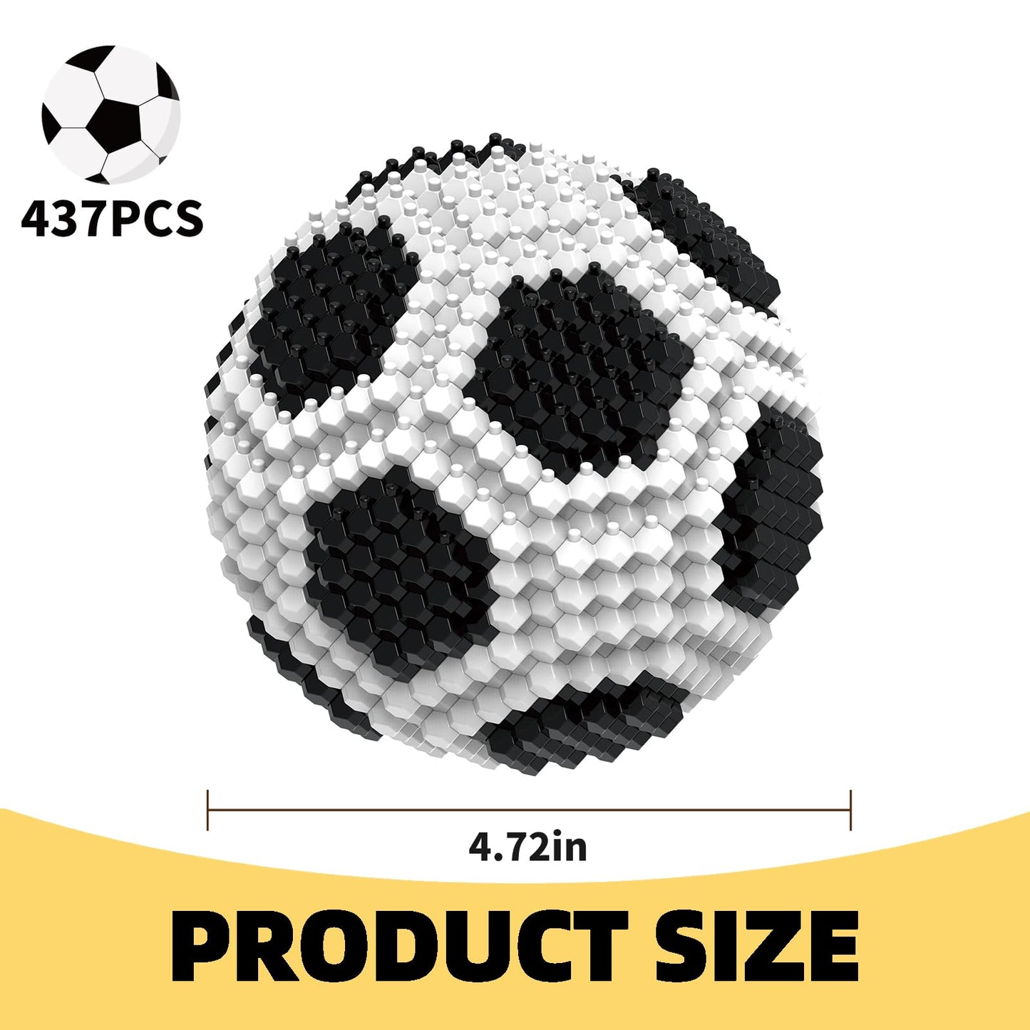 KADELE Soccer Building Block Set, Adults challenging STEM Block Decorations, Miniature 3D Educational Toys for Ages 14 15 16 and Above, (437 Pieces)