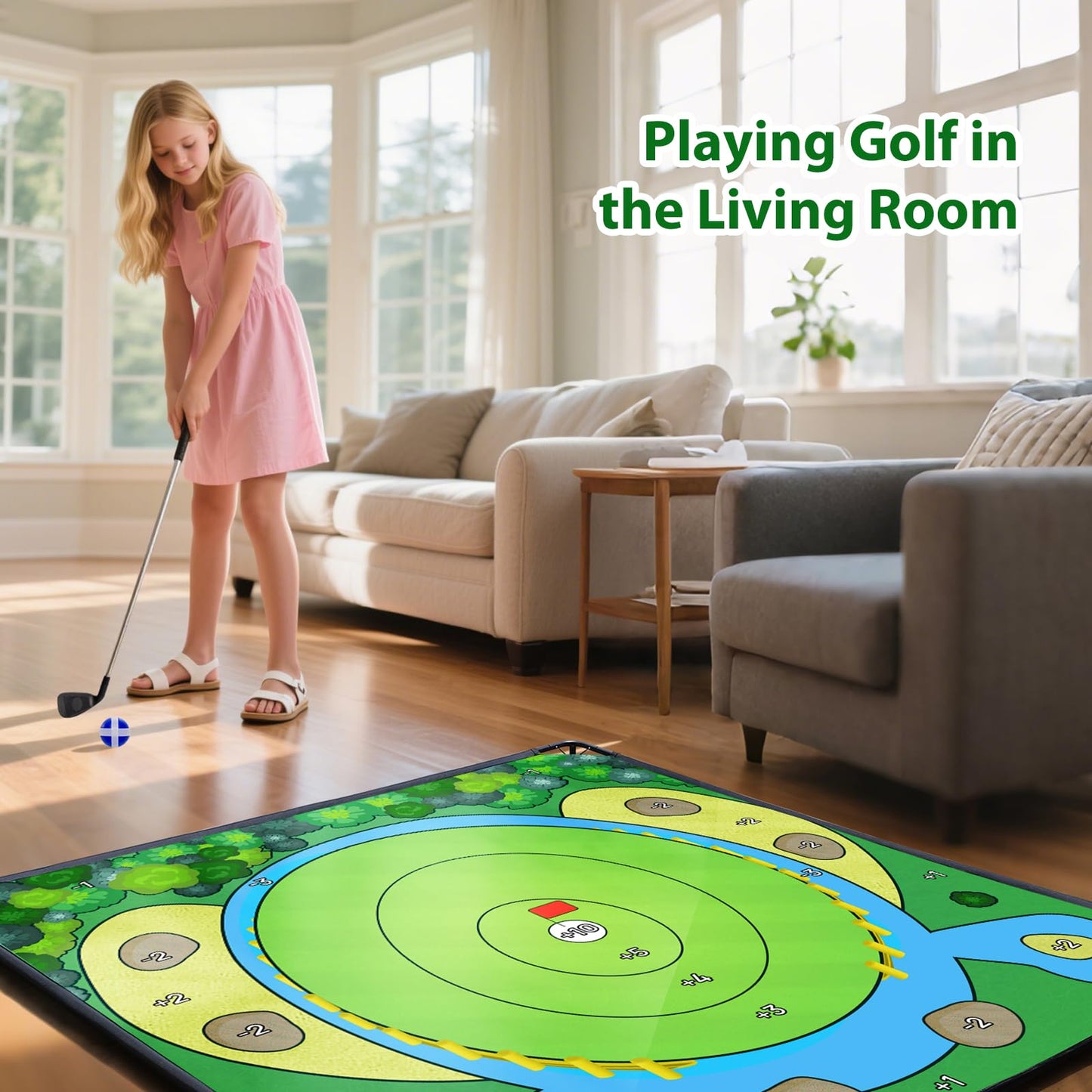 70"x70" Golf Chipping Game Practice – Portable Training Game for Indoor & Outdoor Use, Improve Short Game Accuracy for Adults, Juniors & Beginners (70"x70" Golf Chipping Game)