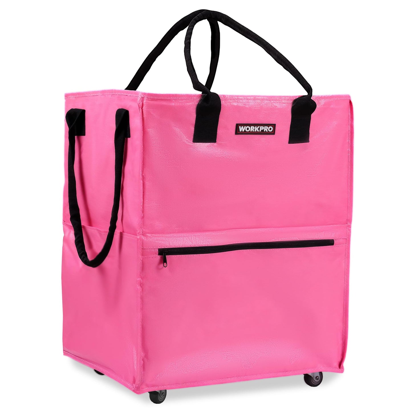 WORKPRO Large Rolling Grocery Bag, 36-Gallon Tote with 5 Wheels, 110 lbs Capacity, Dual Carry, Wide Zipper & Extra Storage for Shopping, Laundry & Moving