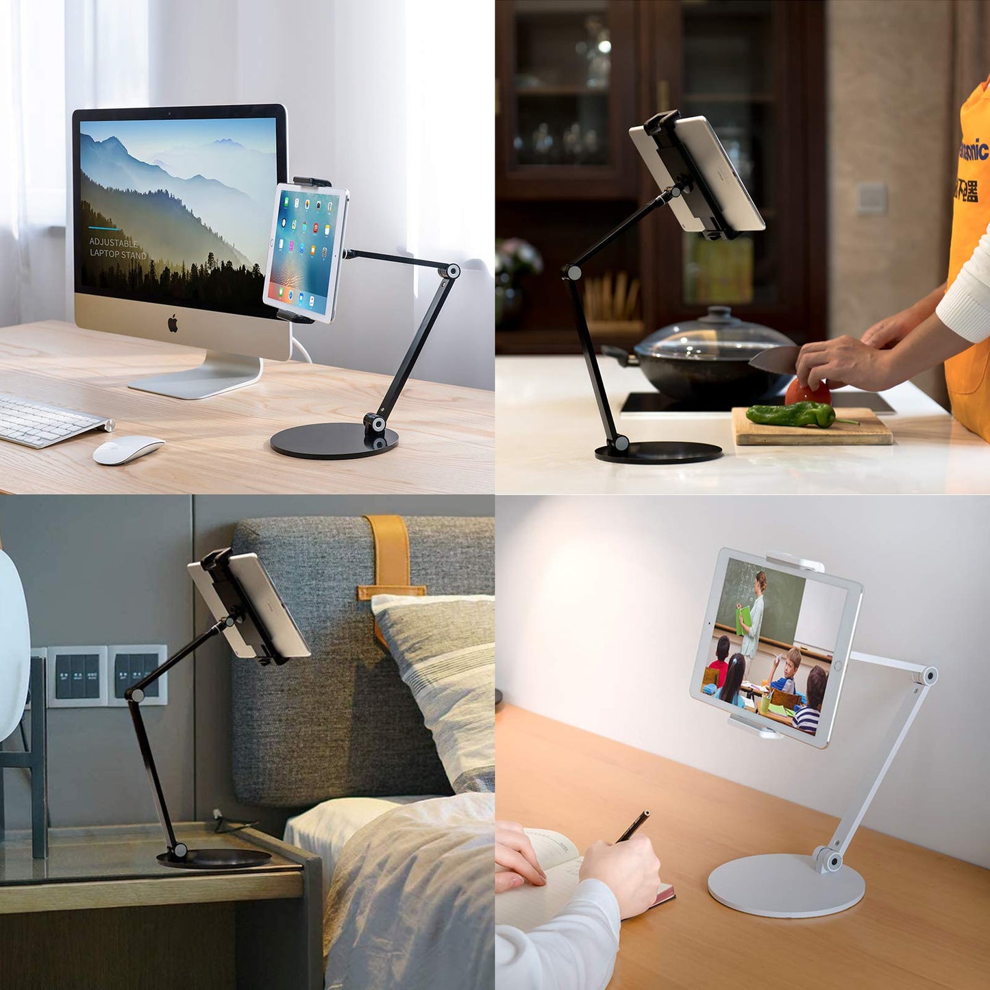 Inifispce Surface Pro Stand, iPad Pro 12.9 Holder, Multi-Angle Adjustable Tablet Stand Holder for 4.7''- 13'' Screen Microsoft Surface Pro Series, iPad Pro 11/12.9, iPad, Mini, Air and More (Black)