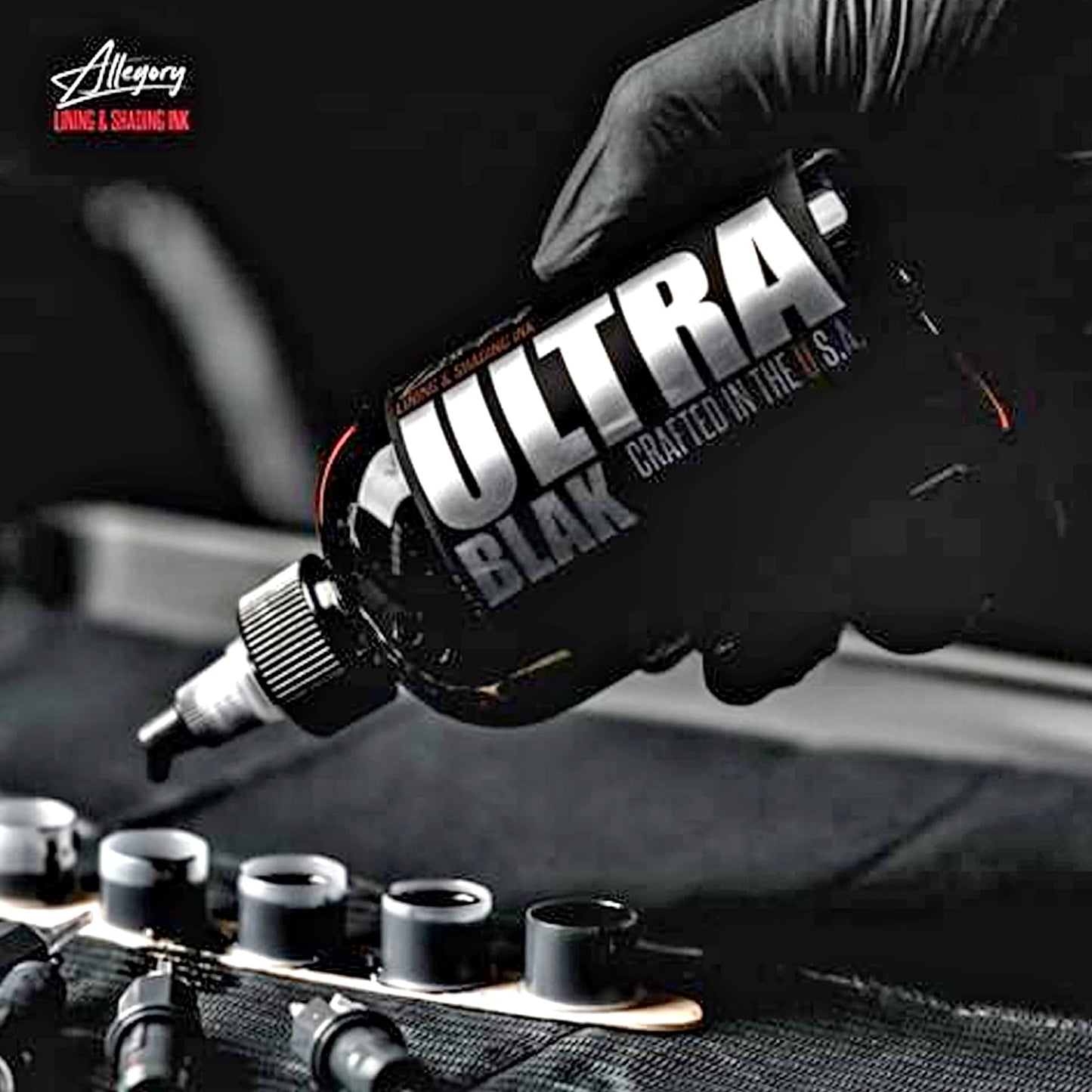 Allegory Tattoo Ink – Ultra Blak, Premium Black Tattoo Ink, Perfect for Lining and Shading, Smooth, Consistent Pigment, Vegan Friendly Tattoo Color, Organic Ink, Crafted in The USA (8 oz)