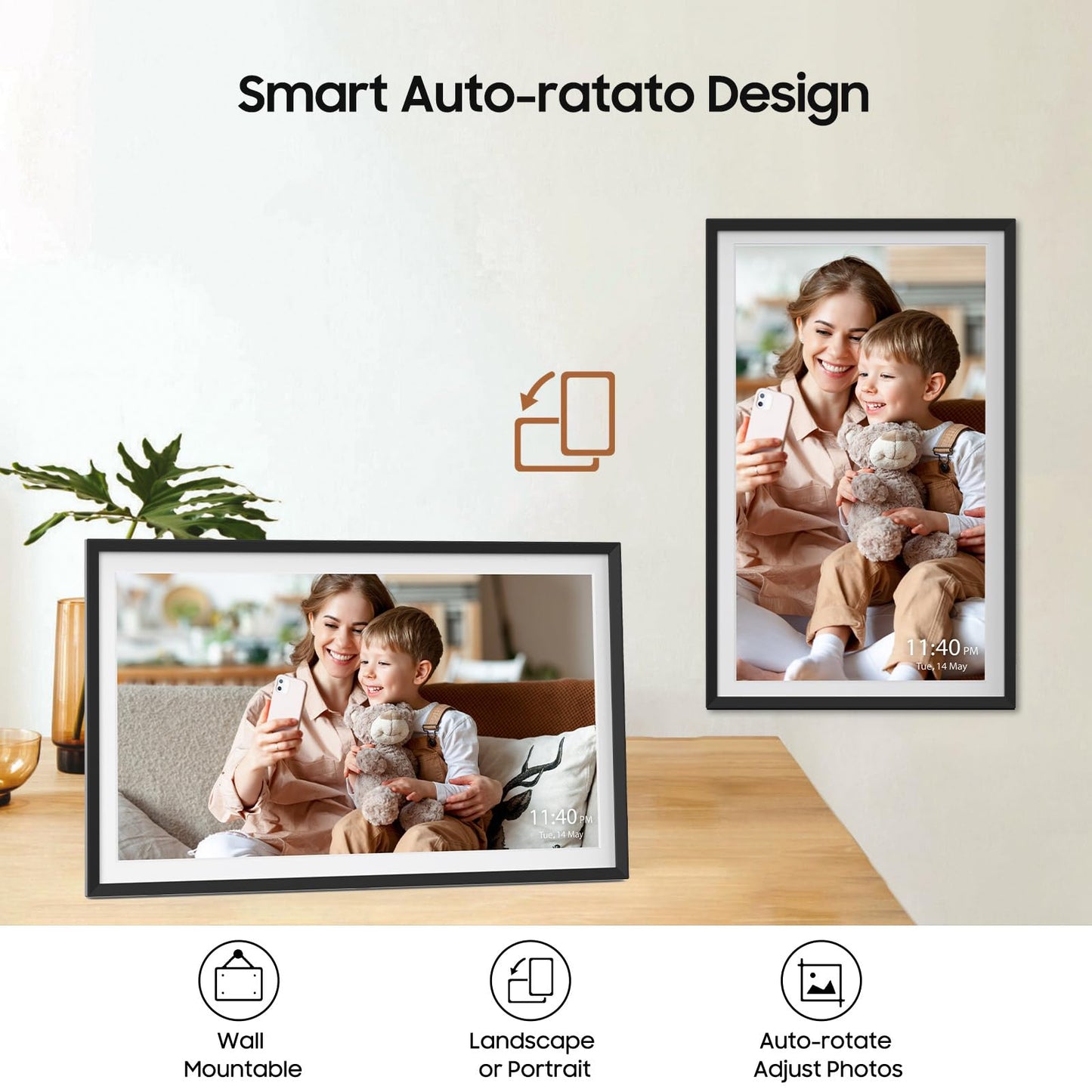 ApoloSign Digital Picture Frame Powered by Nixplay, 15.6" Large WiFi Digital Photo Frame, Easy to Share Photos/Videos via Nixplay App, 1920x1080 FHD IPS Touch Screen, Auto-Rotate, Free Cloud Storage