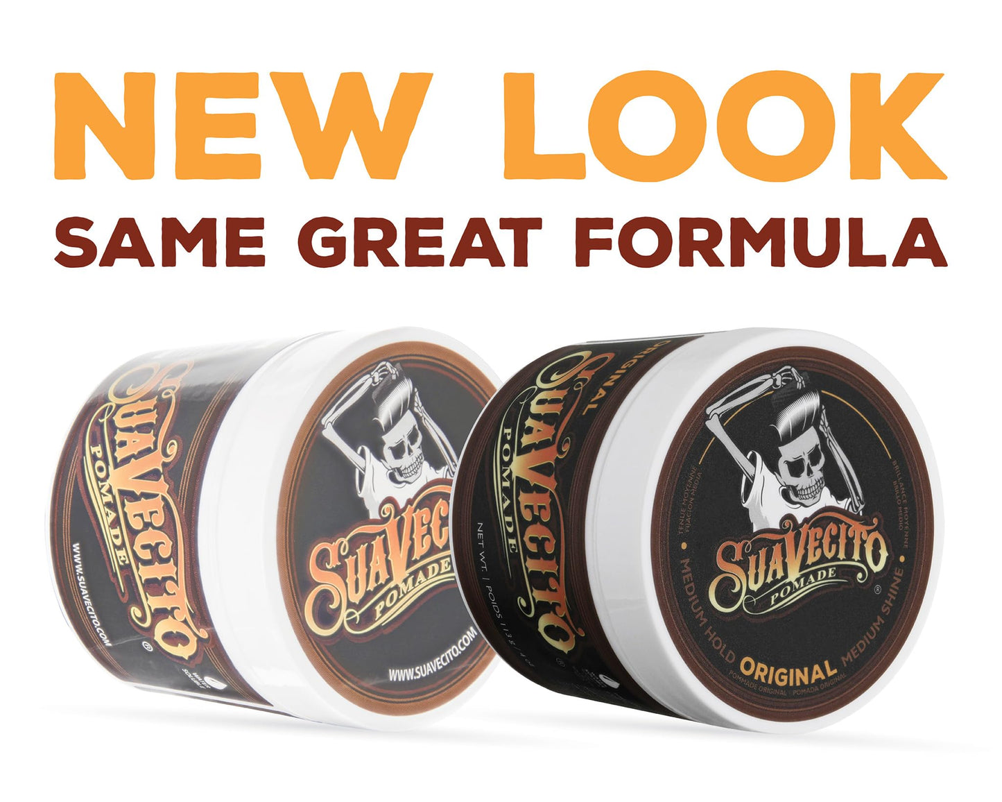Suavecito Pomade Original All Day Hold for Hairstyles for Men, Medium Shine Water Based Wax Like Flake Free Gel, Easy To Wash Out, 8 Oz, Pack of 2