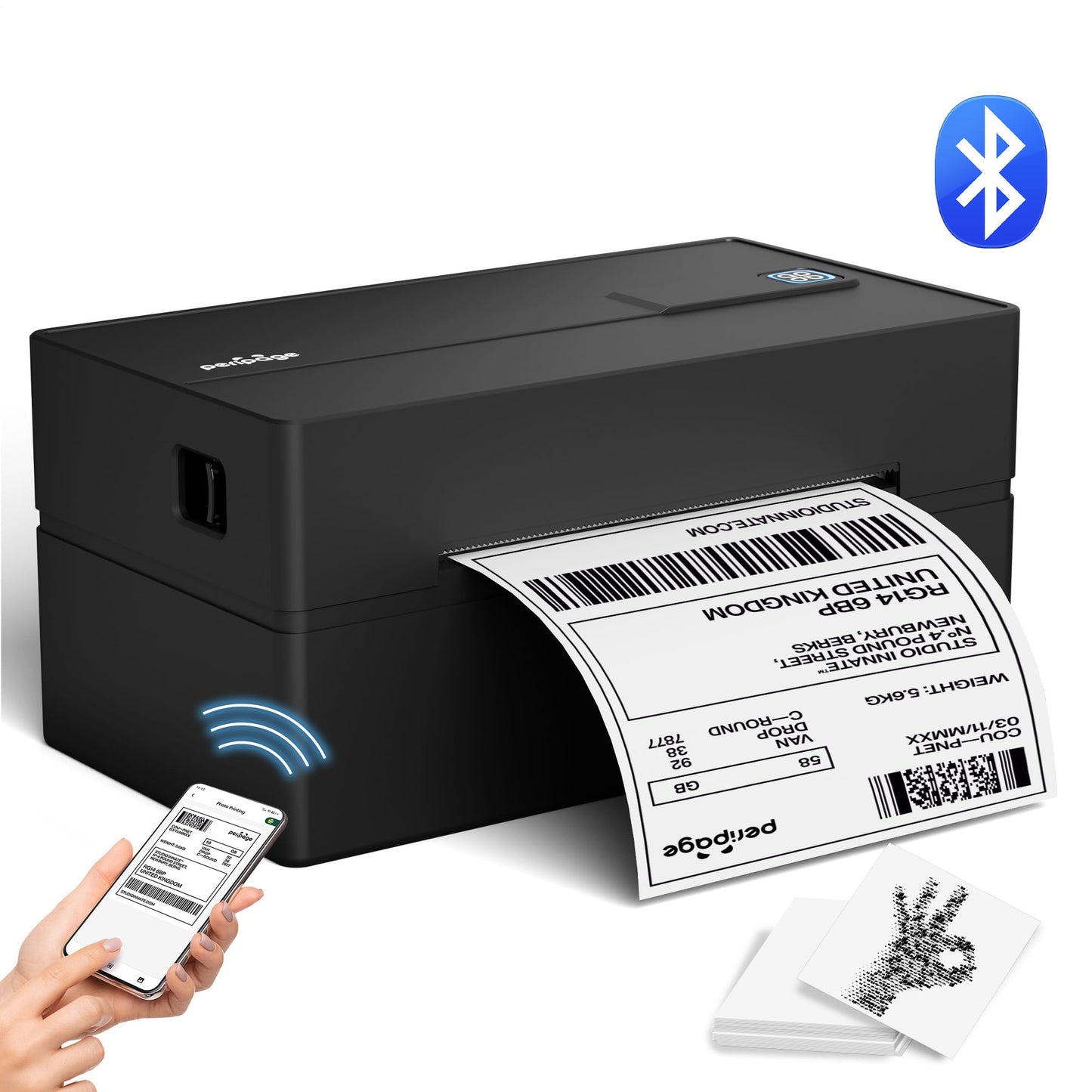 PeriPage Bluetooth Thermal Shipping Label Printer,Wireless 4x6 Shipping Label Printer for Shipping Packages,Support iPhone iPad Android Windows & Mac,Widely Used for Amazon, Ebay,Shopify, Etsy, USPS.