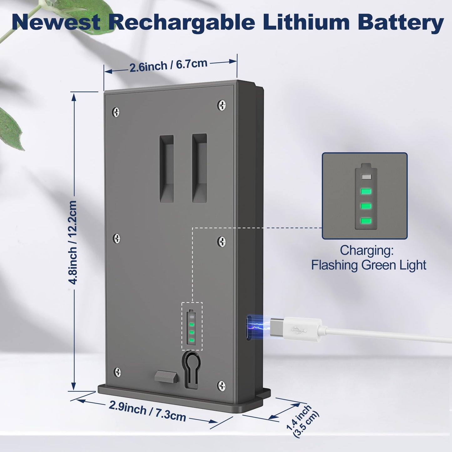 2-Pack Rechargeable Reveal Lipo Lithium Battery Pack for Trail Camera Reveal X Gen 3.0, 2.0, X Pro 3.0, Pro, X Ultra 3.0, SK, XB, X - Upgraded LED Meter & Solar Charging