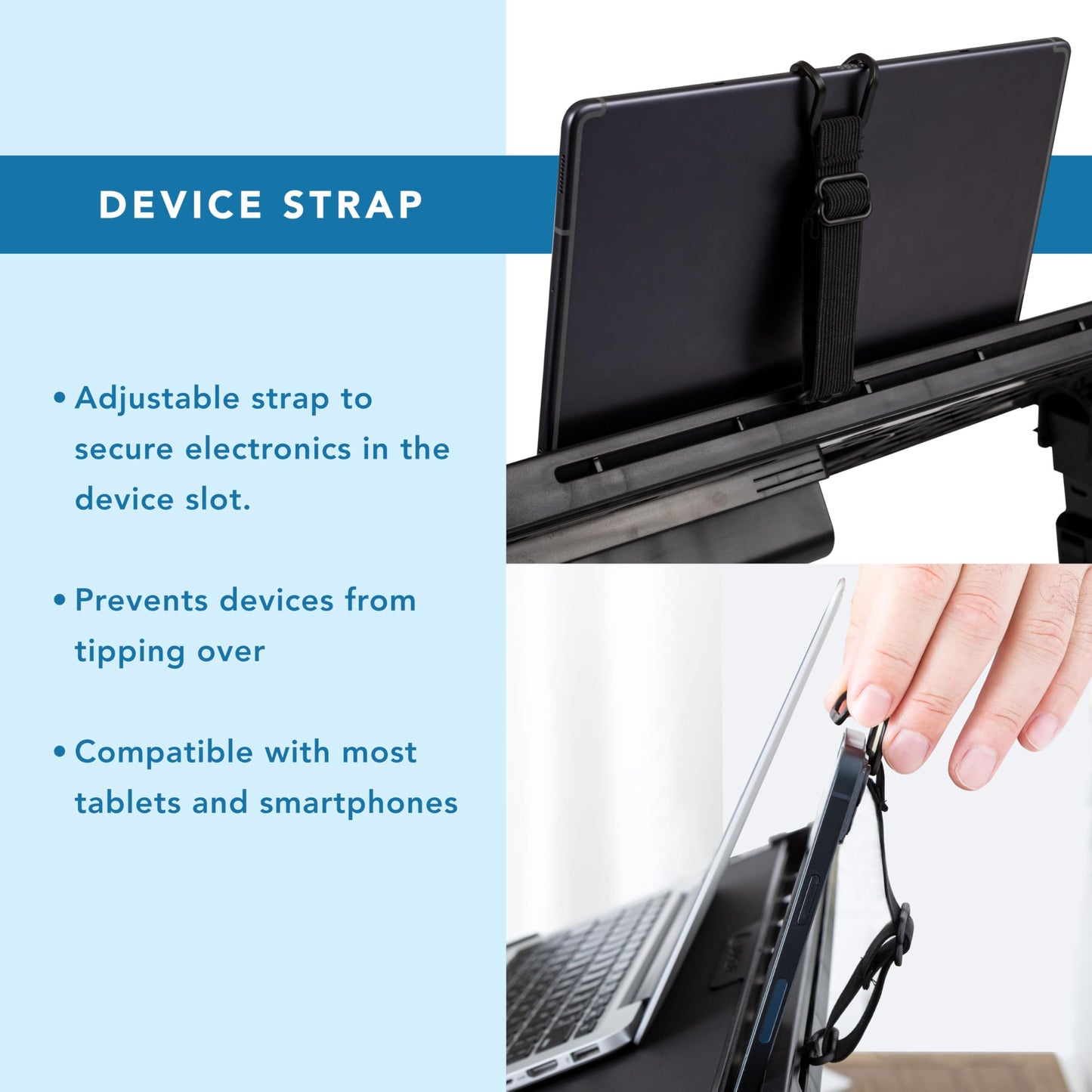 LAPGEAR Easy Tilt Leather Laptop Bed Desk with Adjustable Legs, Wrist Rest, Media Slot, and Built-in Storage - Black - Fits up to 17.3 Inch Laptops - Style No. 78508